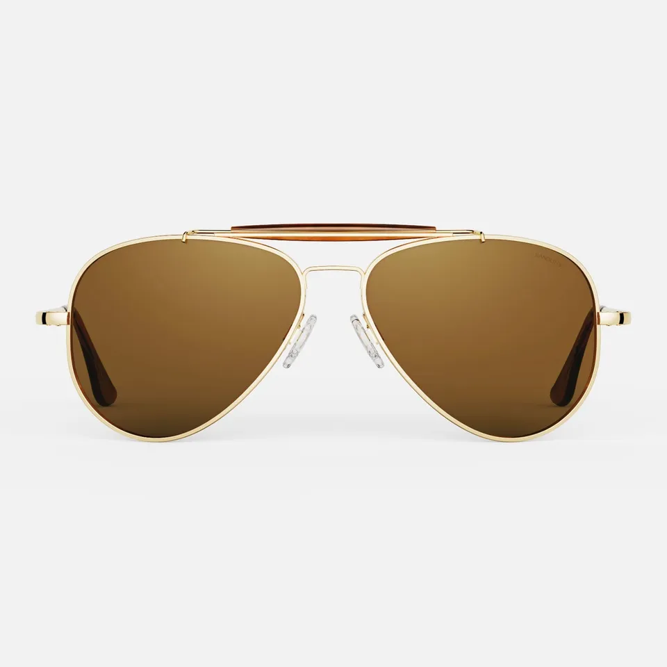 Randolph Sportsman 23k Gold American Tan occhiali aviatore polarizzati