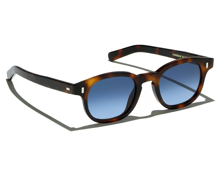 L.G.R Fez Bold occhiali da sole havana 39 blu HD