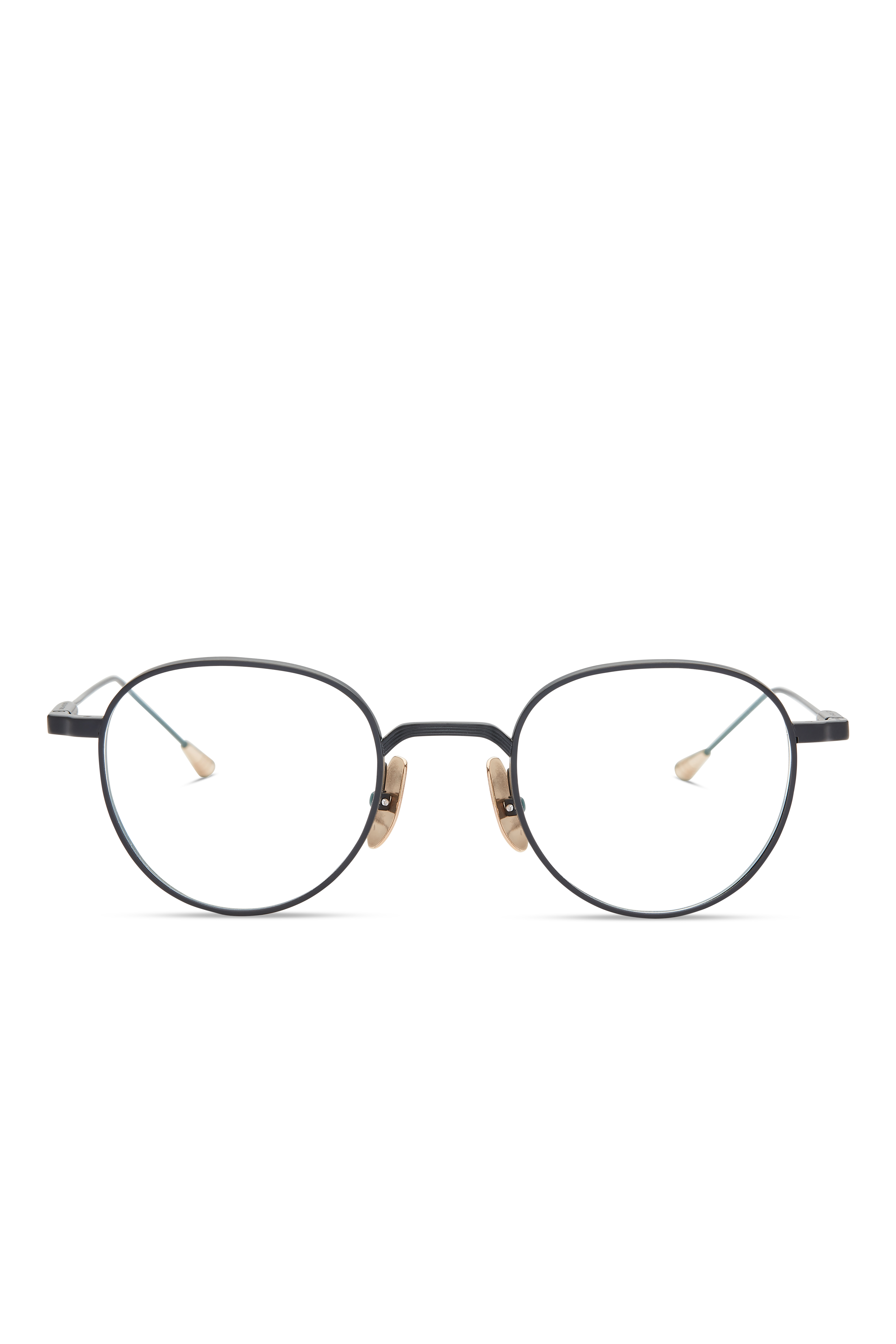 Lunetterie Générale Café Racer occhiali da vista neri tondi titanio