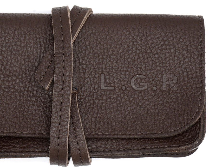 L.G.R Explorer custodia occhiali pelle marrone