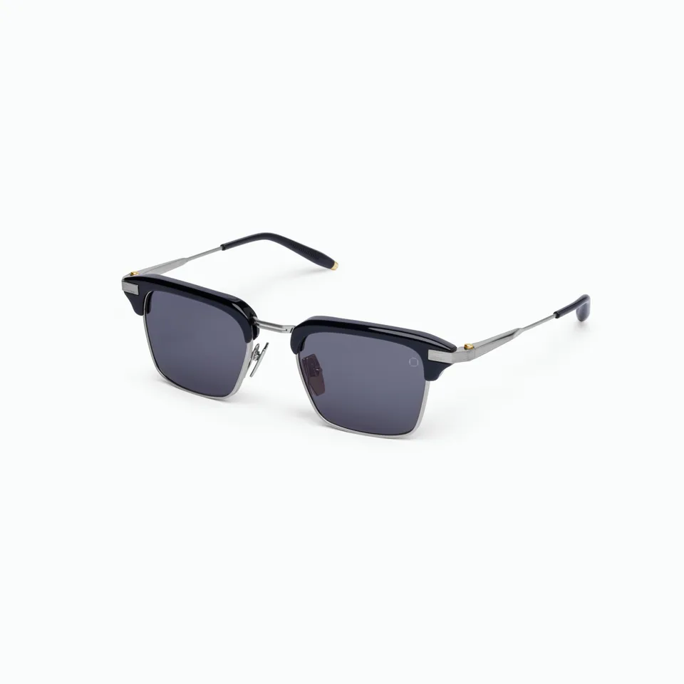 Akoni Horizon Euclid occhiali da sole nero palladio browline