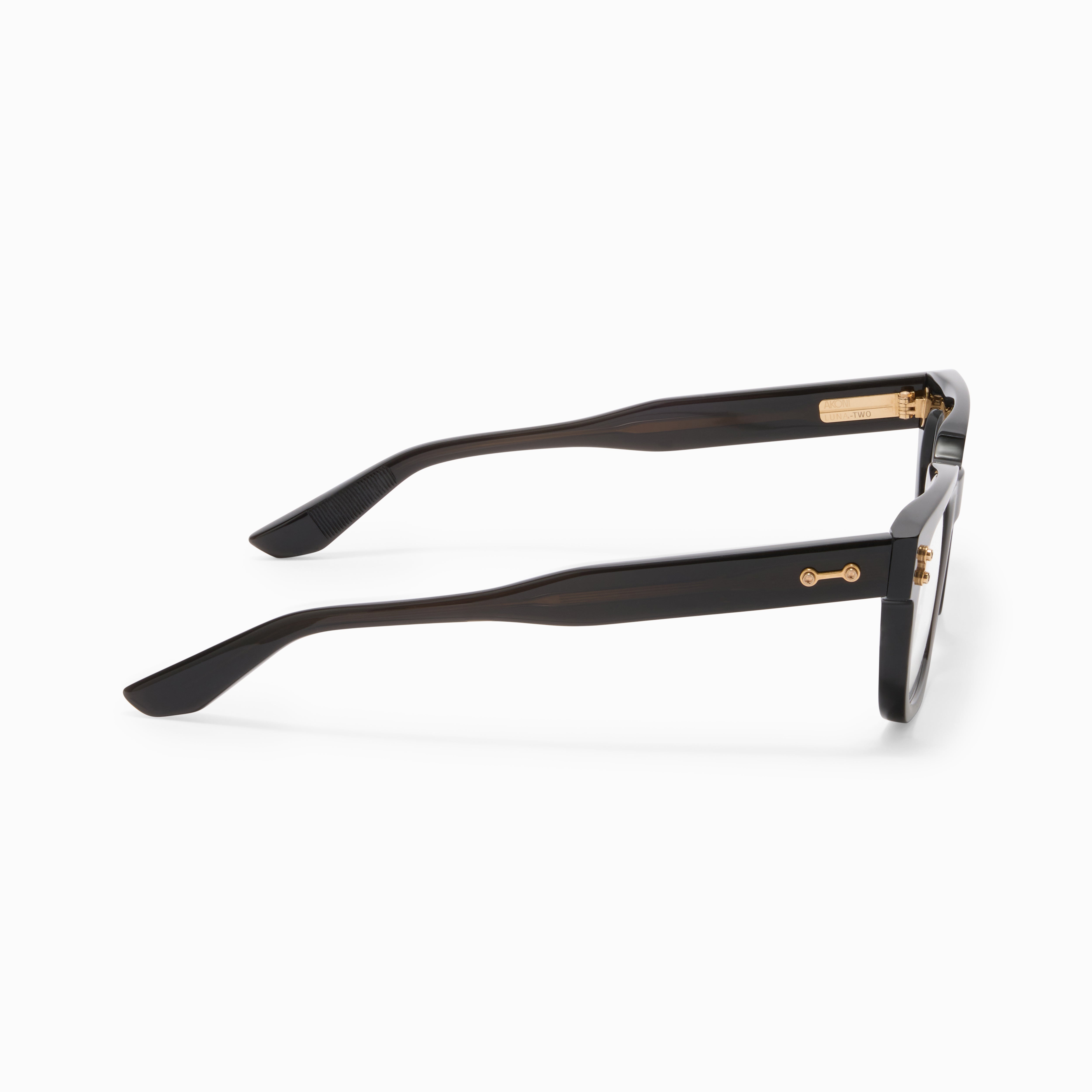 Akoni Etere Luna-Two occhiali da vista Crystal Black acetato