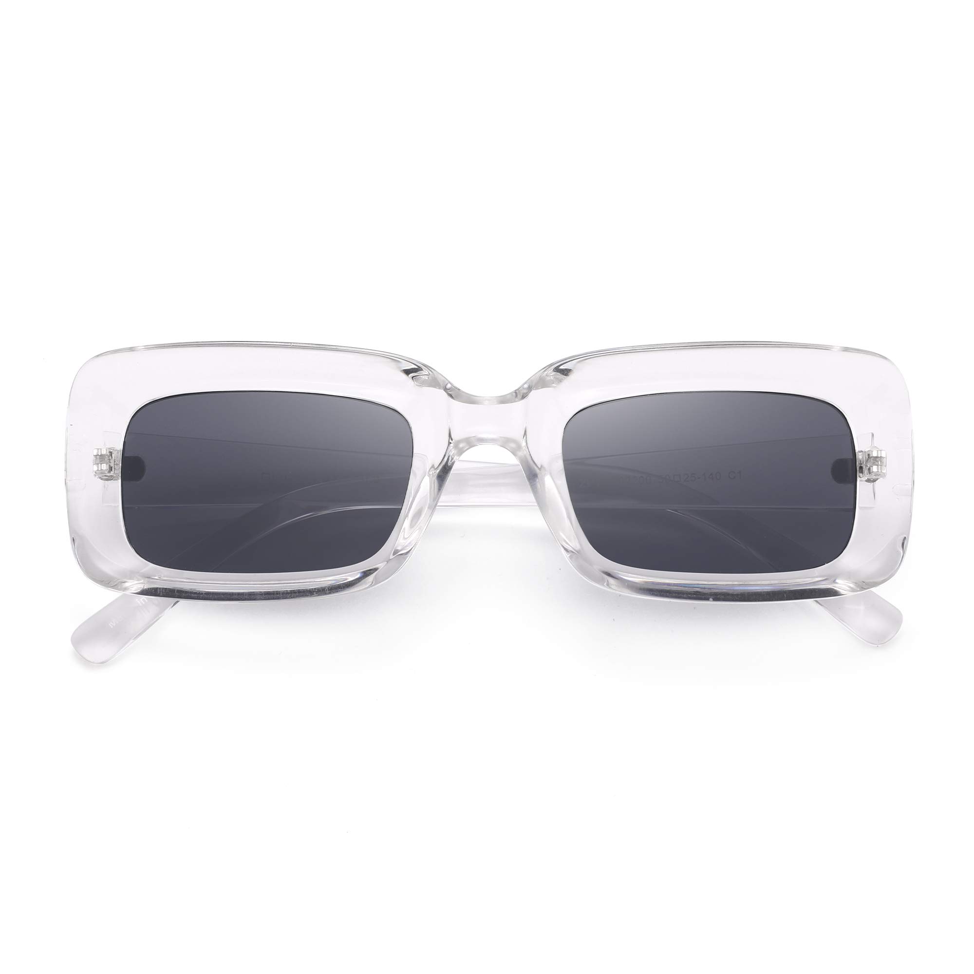Glindar Rettangolari occhiali da sole donna UV400 neri