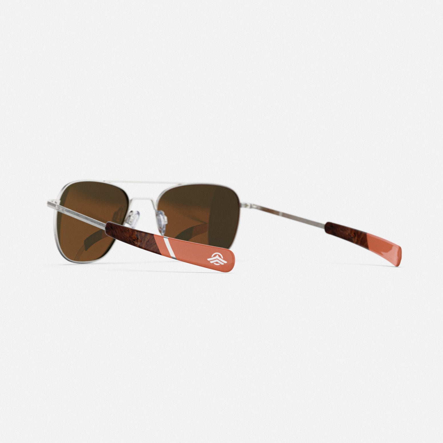 Randolph Aviator Satin Silver Rose Gold occhiali da sole 55mm