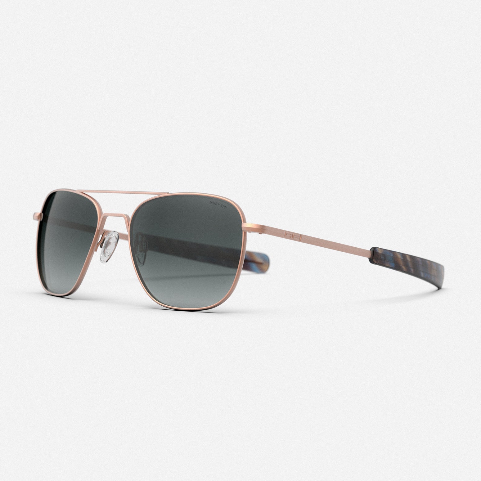 Randolph Aviator 22k Satin Rose Gold Slate occhiali da sole polarizzati