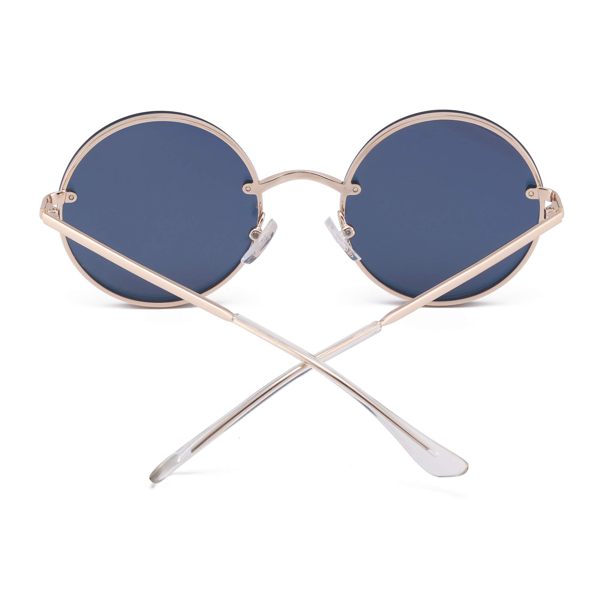 Glindar Retro occhiali da sole rotondi hippie