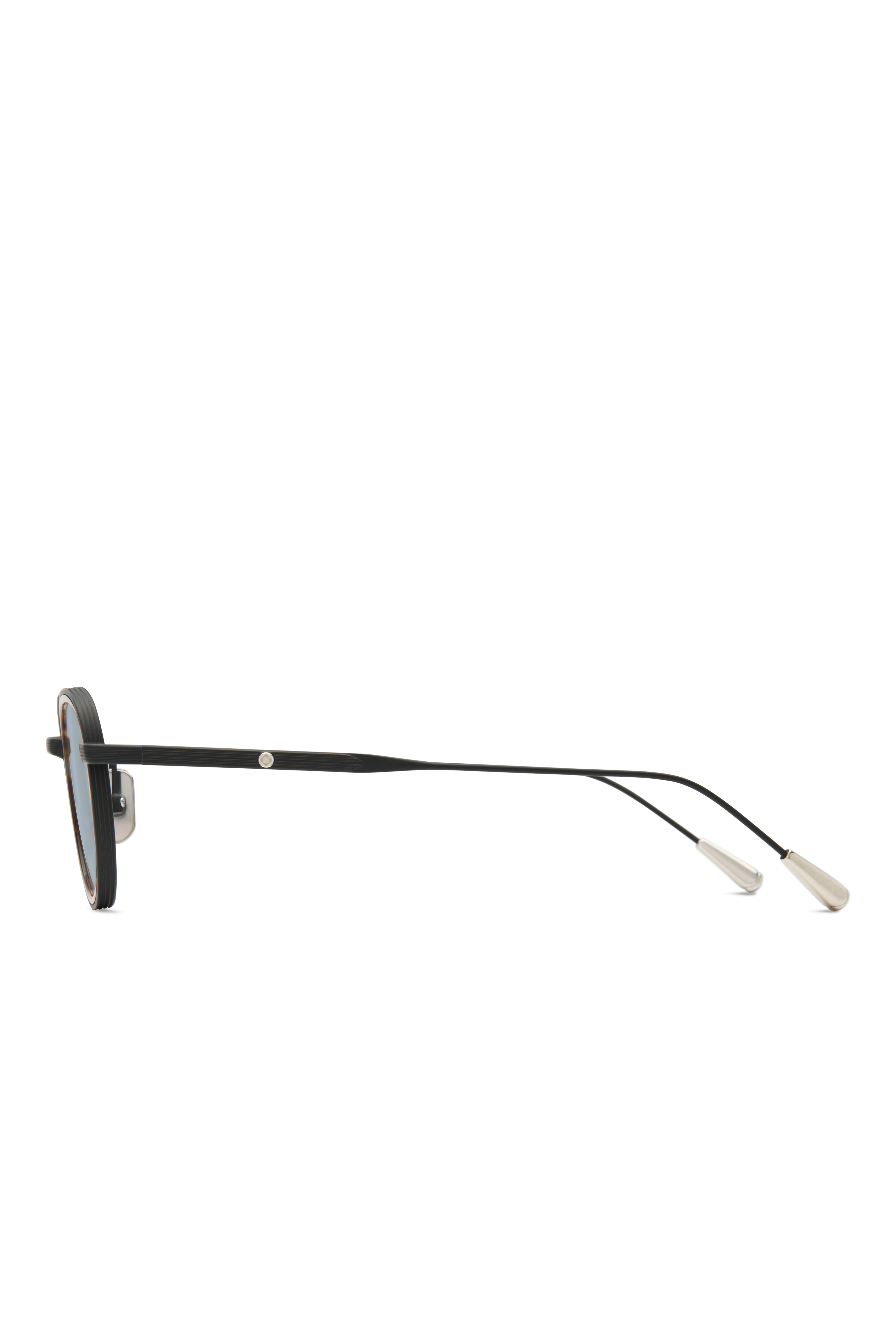 Lunetterie Generale Panache occhiali sole nero blu titanio