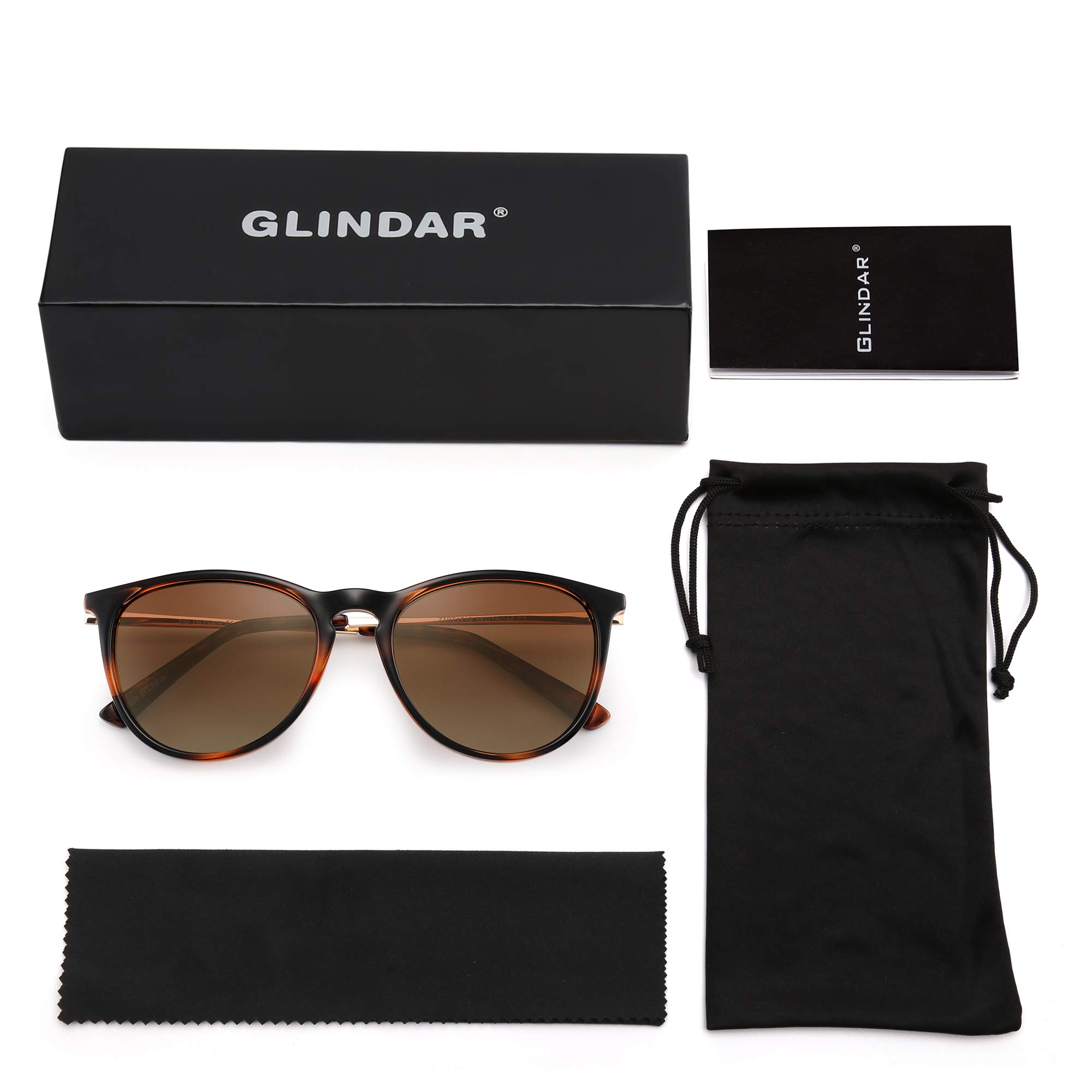 Glindar Retrò occhiali da sole polarizzati rotondi vintage unisex