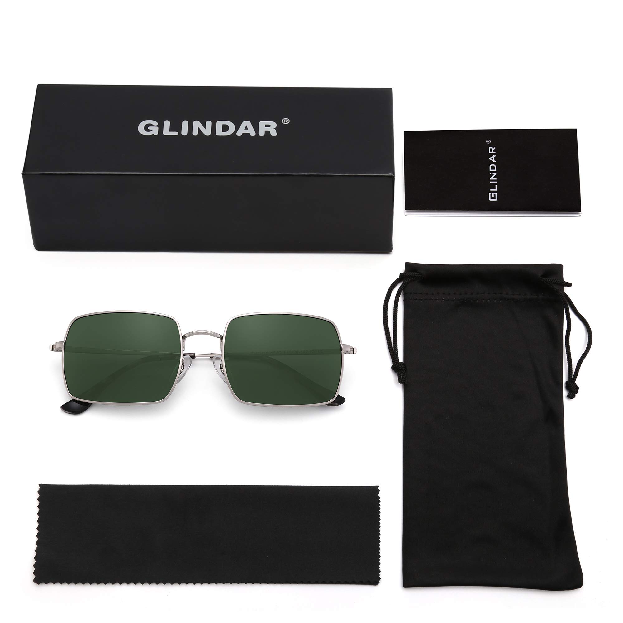 Glindar occhiali da sole quadrati polarizzati metallo UV400