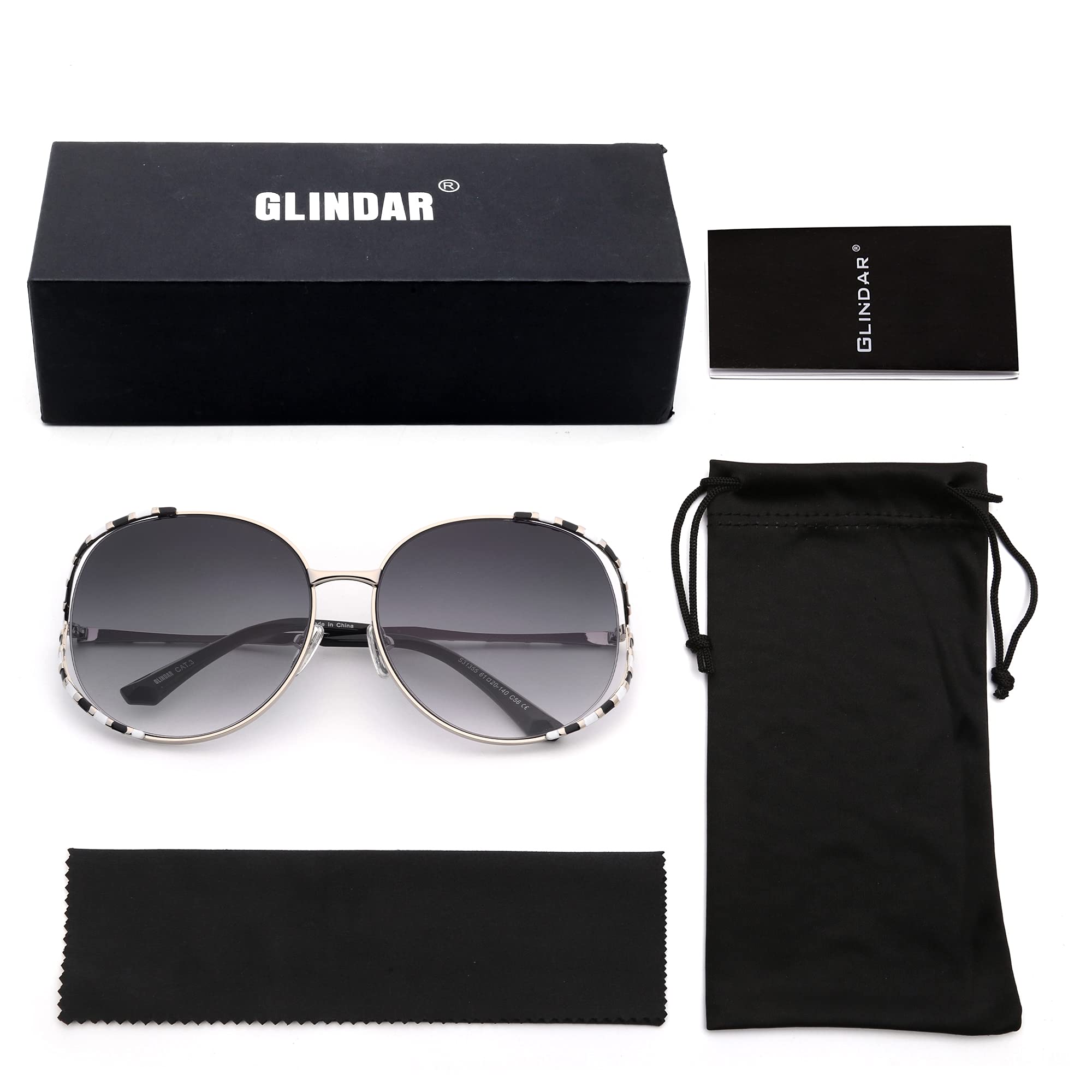Glindar Oversize occhiali sole donna sfumate UV400