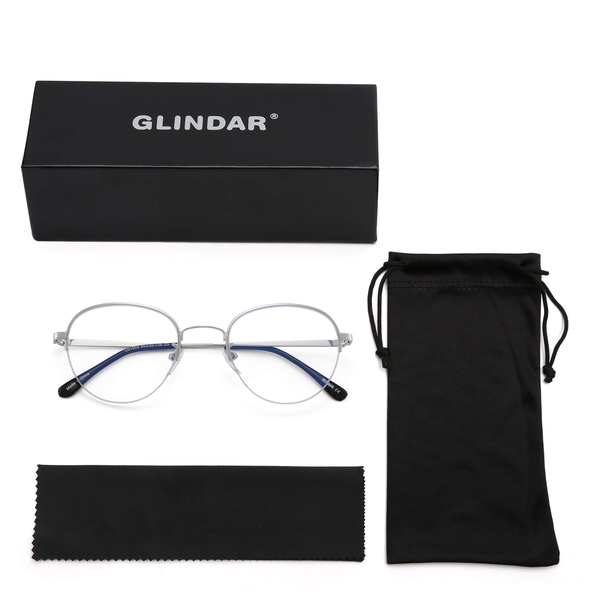 Glindar Rotondi occhiali luce blu computer unisex filtro blu
