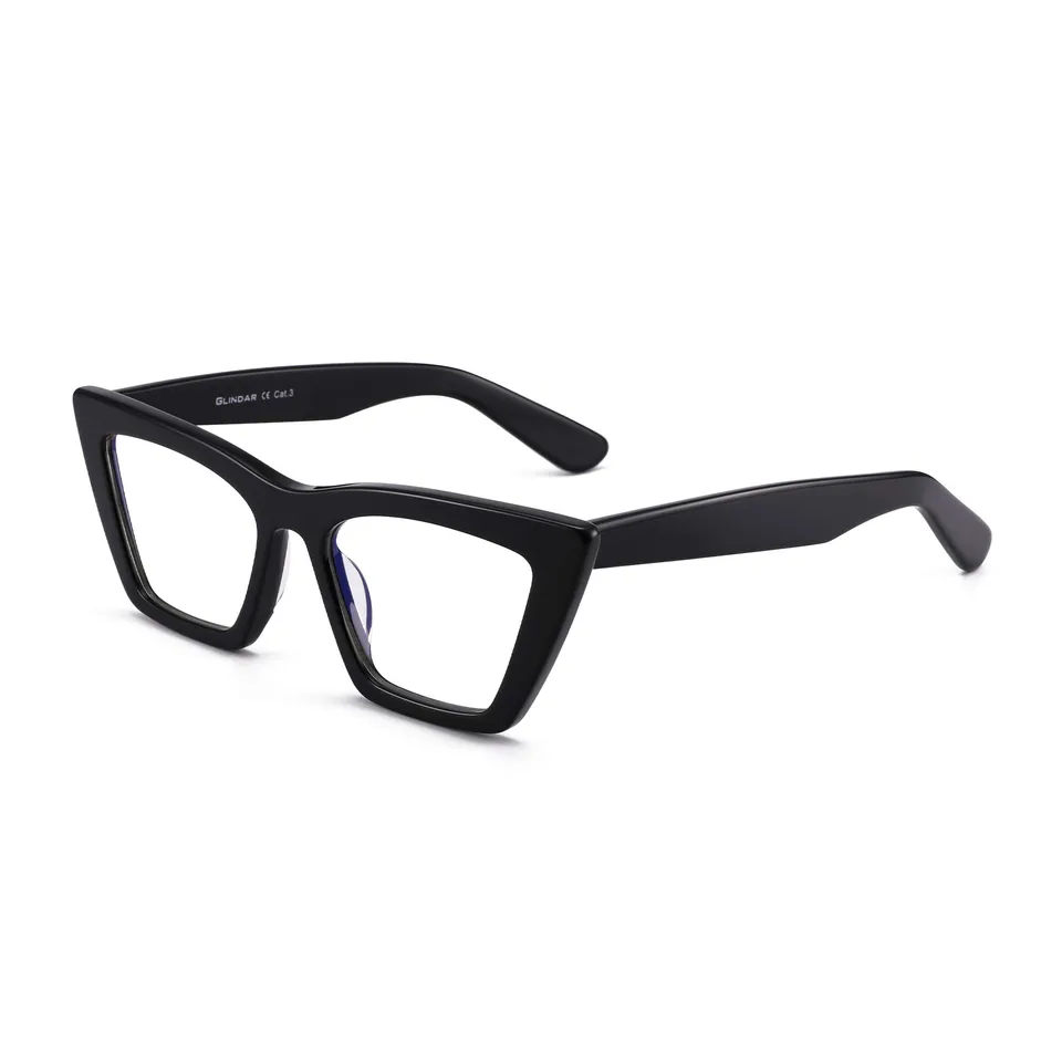 Glindar occhiali luce blu cat eye neri in acetato