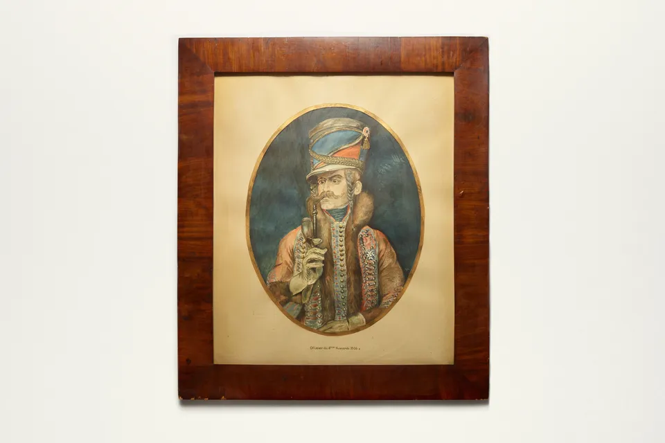 Jacques Marie Mage Hussard quadro acquerello militare
