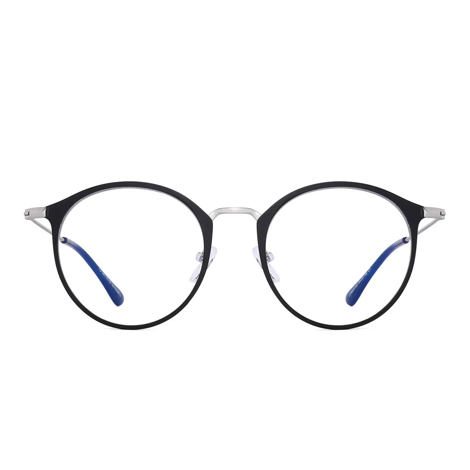 Glindar occhiali luce blu rotondi metallo unisex