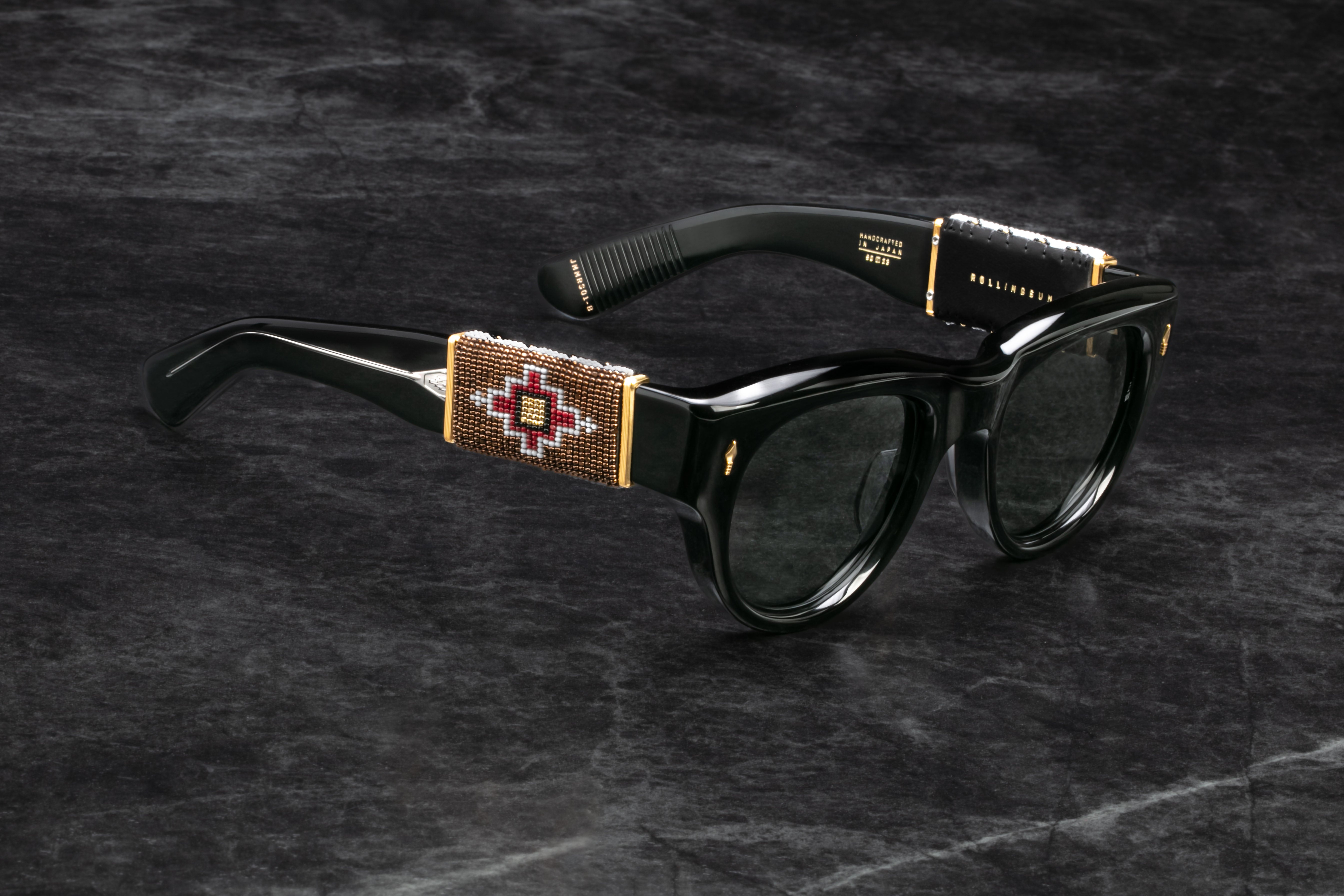 Jacques Marie Mage Beaded Rollingsun 1:1 #14 occhiali da sole grigi