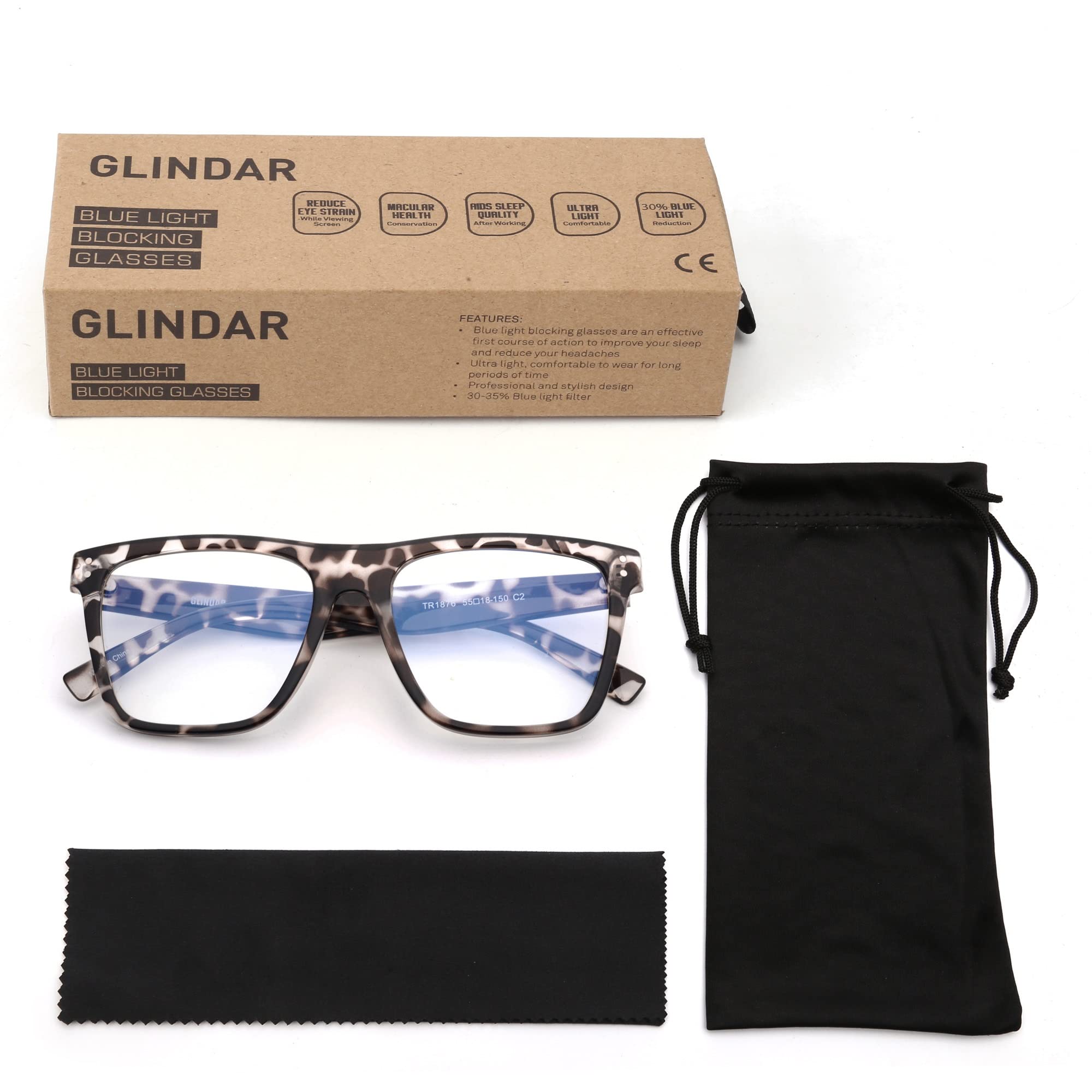 Glindar occhiali luce blu quadrati oversize donna TR