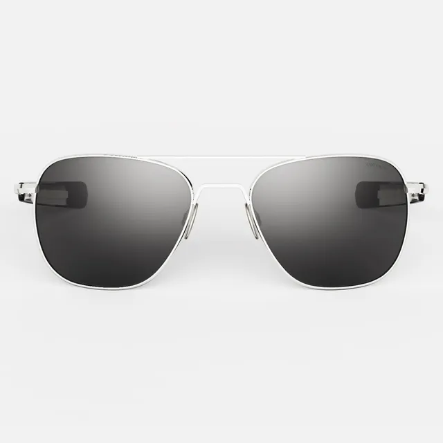 Randolph Aviator occhiali sole graduati 23k white gold gray