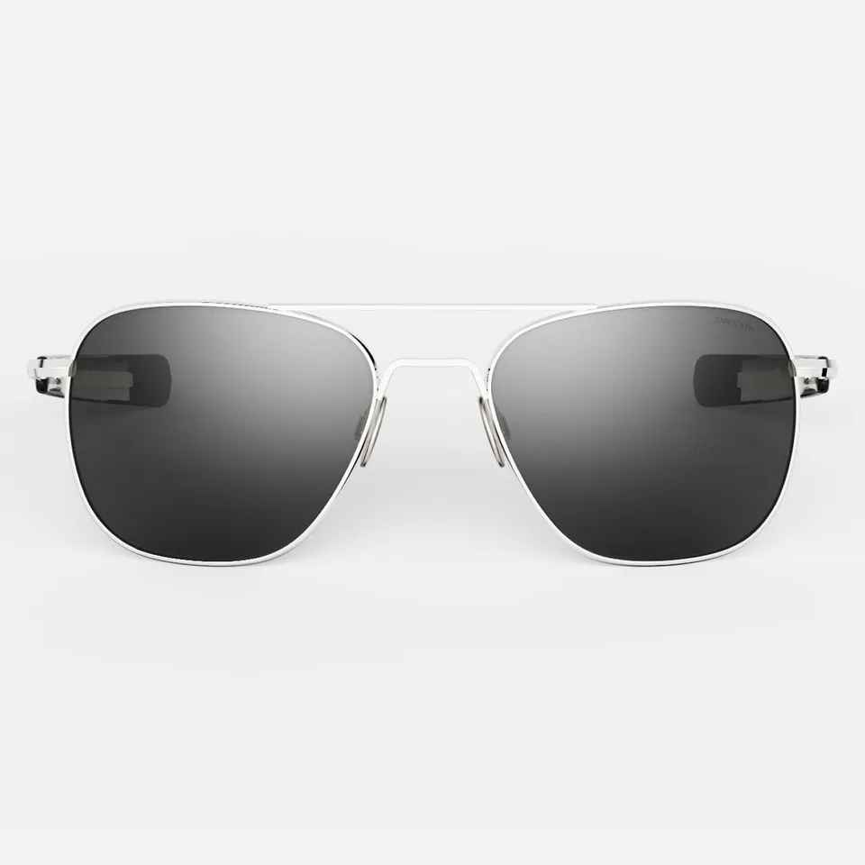 Randolph Aviator occhiali sole graduati 23k white gold gray