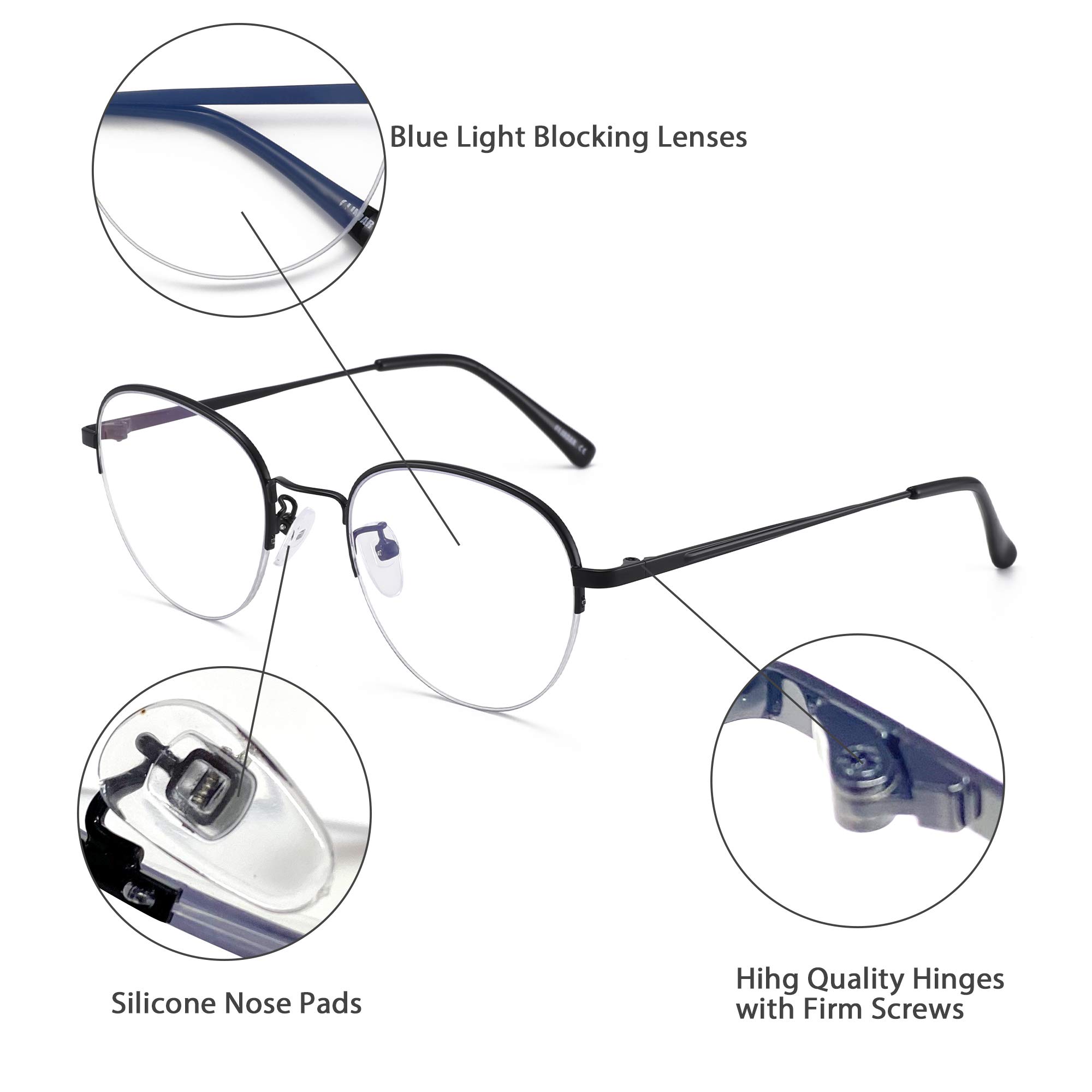 Glindar Rotondi occhiali anti luce blu computer unisex rotondi