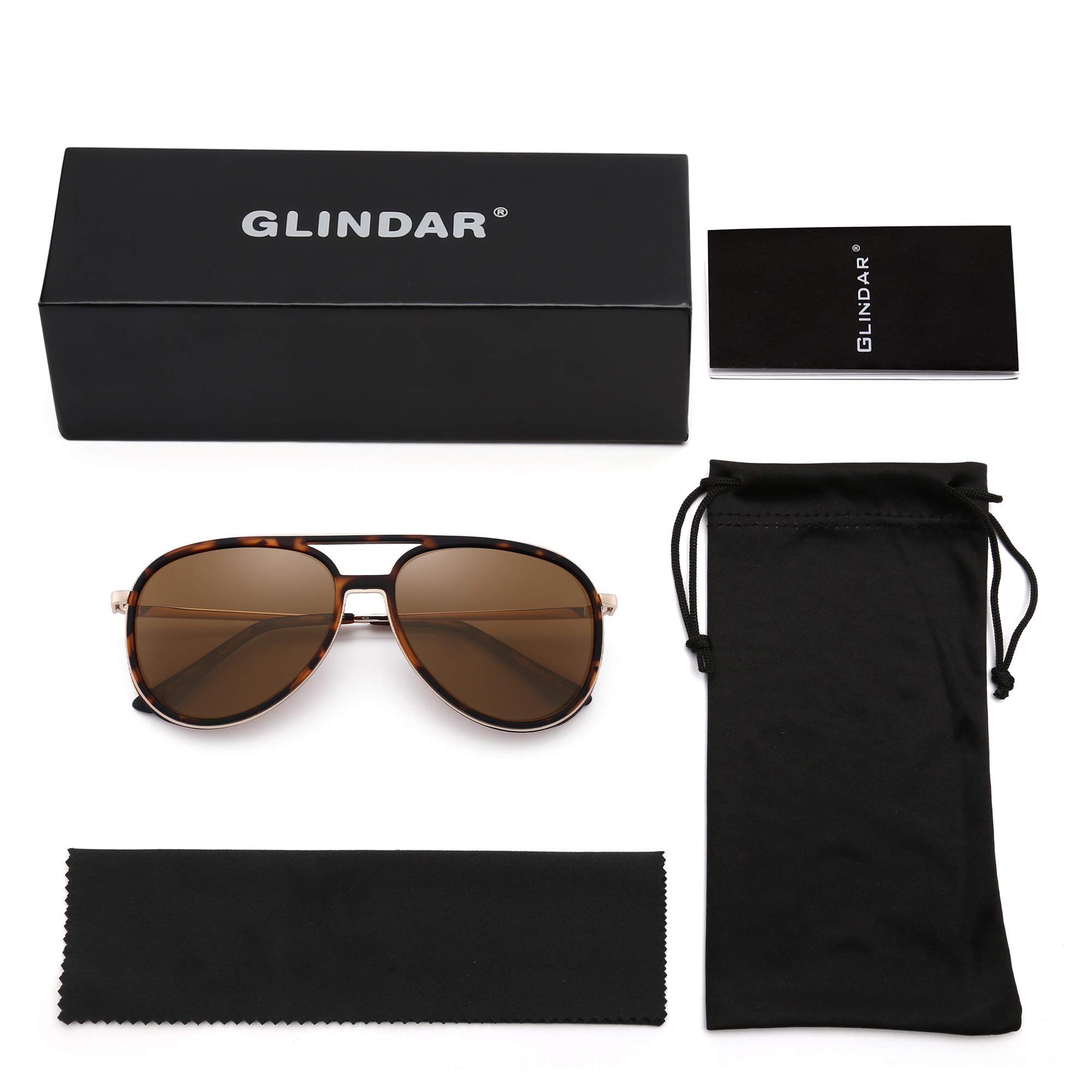 Glindar Retrò occhiali da sole polarizzati leggeri unisex