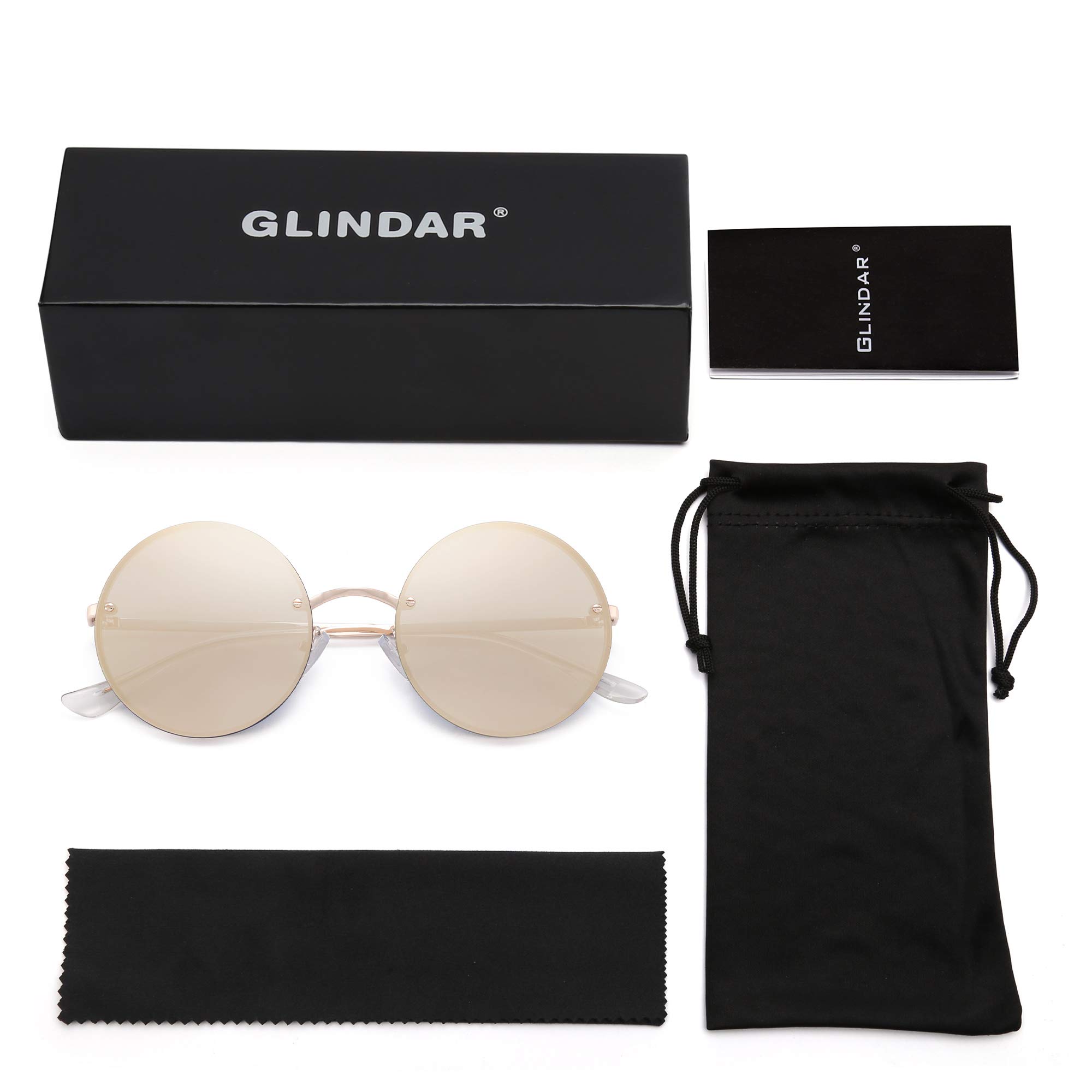 Glindar Retro occhiali da sole rotondi hippie