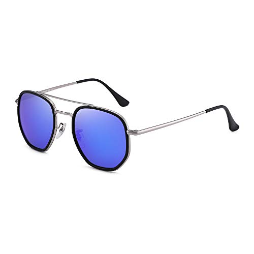 Glindar occhiali da sole vintage doppio ponte unisex