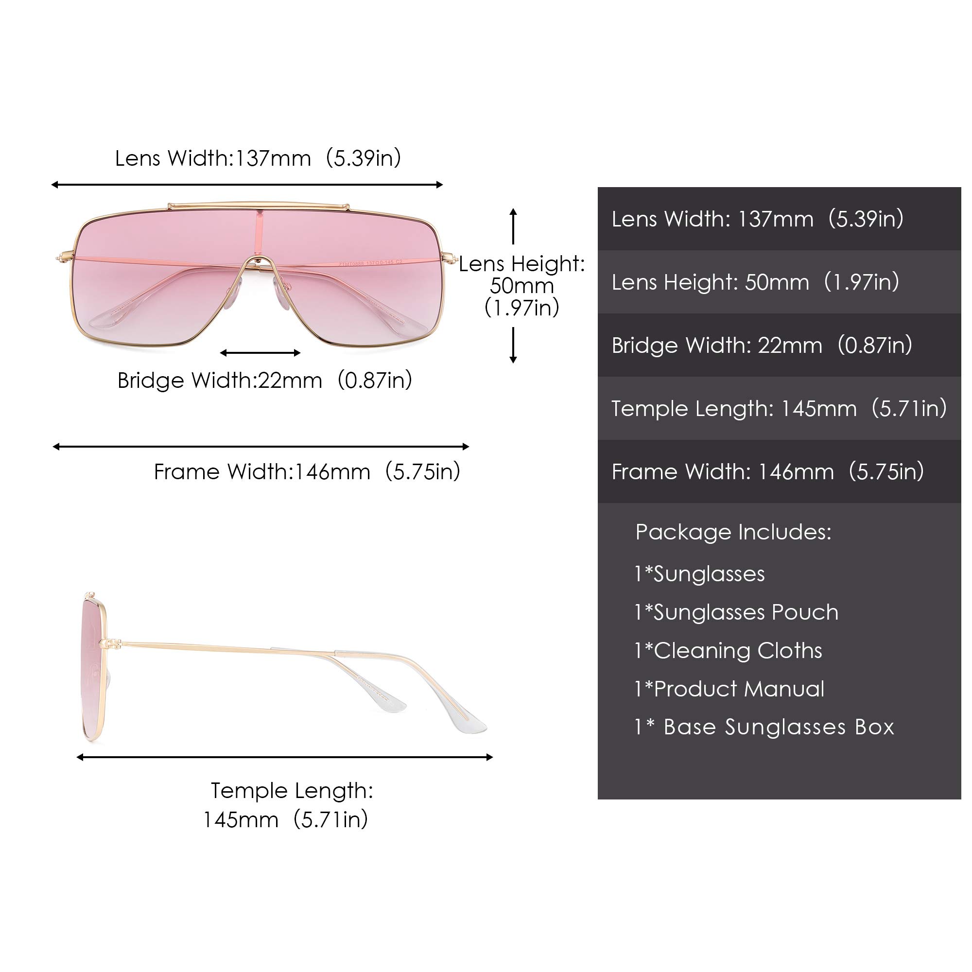 Glindar Scudo occhiali da sole monopezzo metallo donna