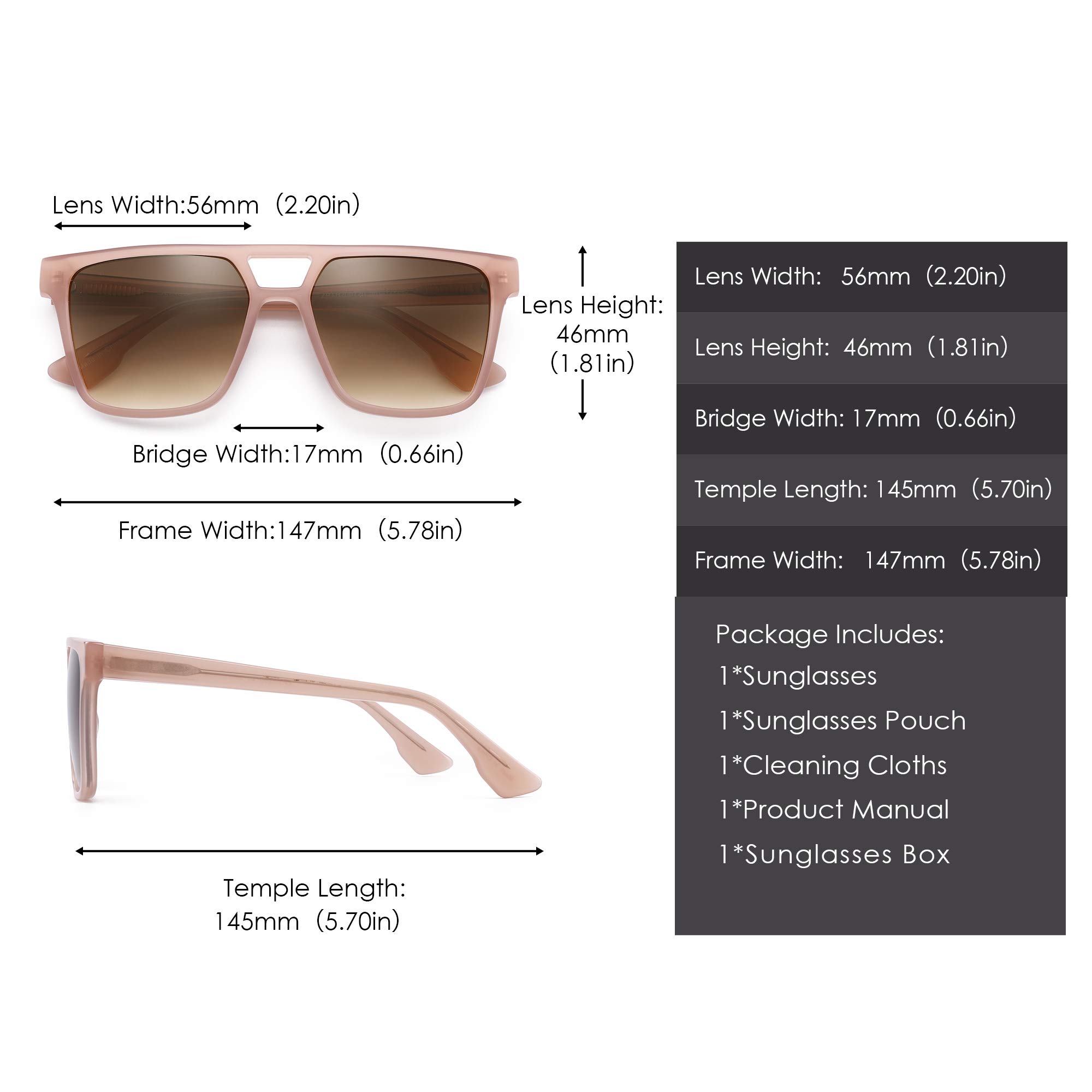 Glindar Retro Square occhiali da sole sfumati acetato