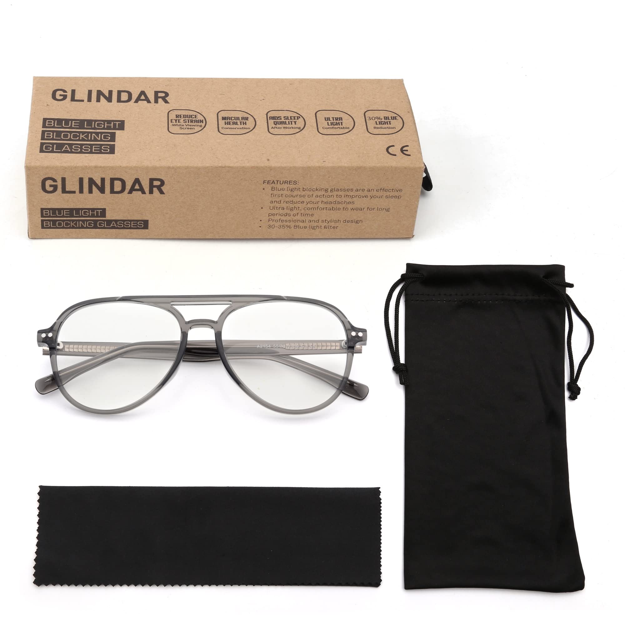 Glindar Pilota TR occhiali anti luce blu schermo