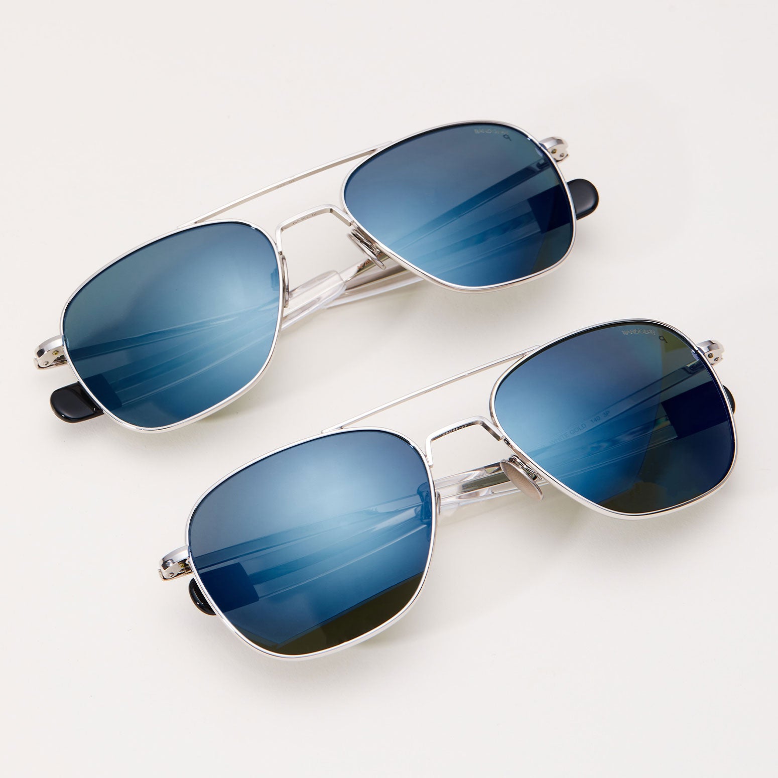Randolph Aviator 23K White Gold occhiali da sole Cobalt polarizzati