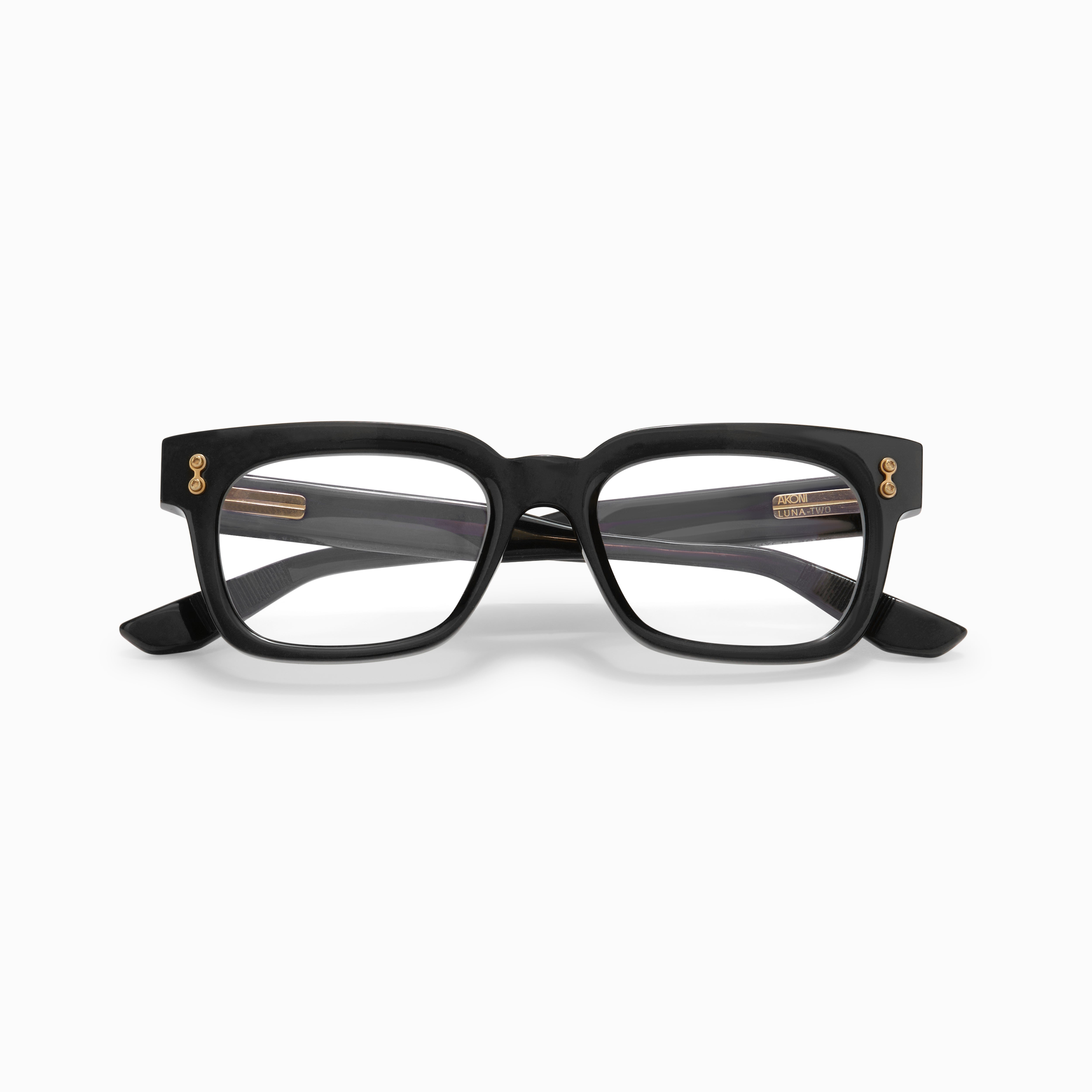 Akoni Etere Luna-Two occhiali da vista Crystal Black acetato