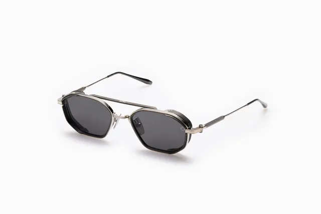 Akoni Optima Eris-Two occhiali da sole Brushed Silver titanio