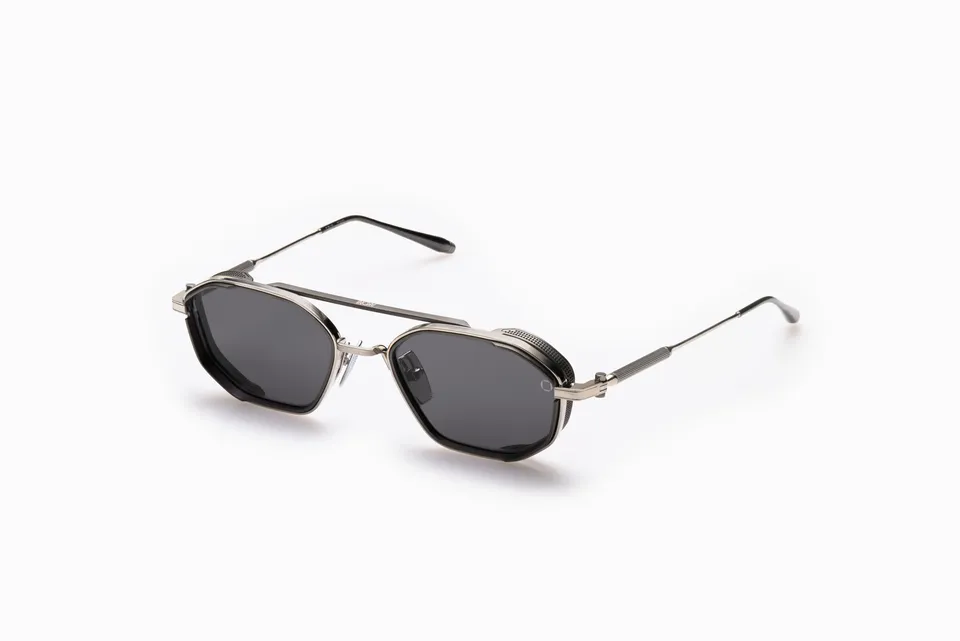 Akoni Optima Eris-Two occhiali da sole Brushed Silver titanio