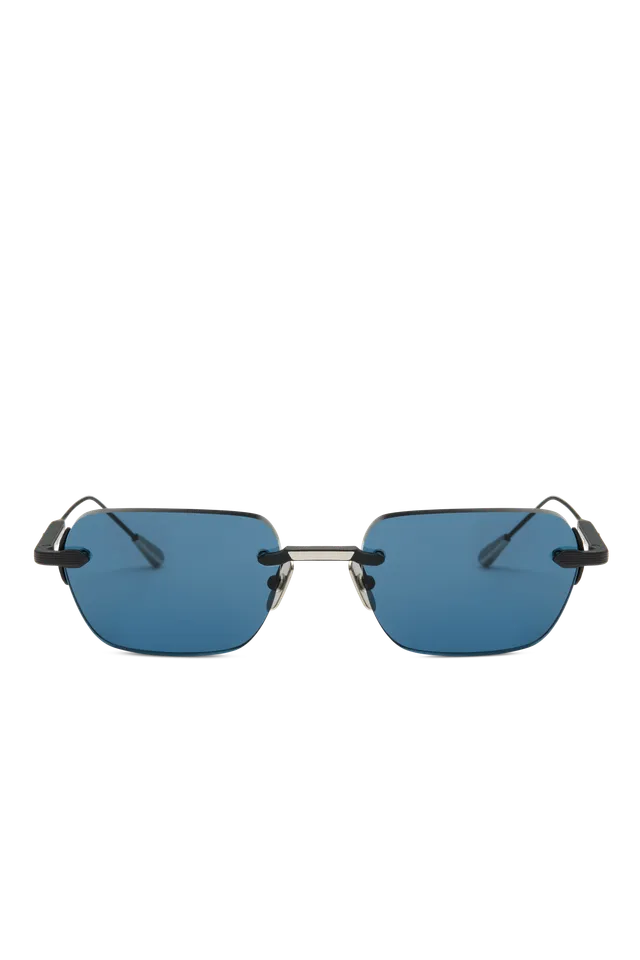 Lunetterie Générale Wabi-Sabi occhiali sole rimless nero blu