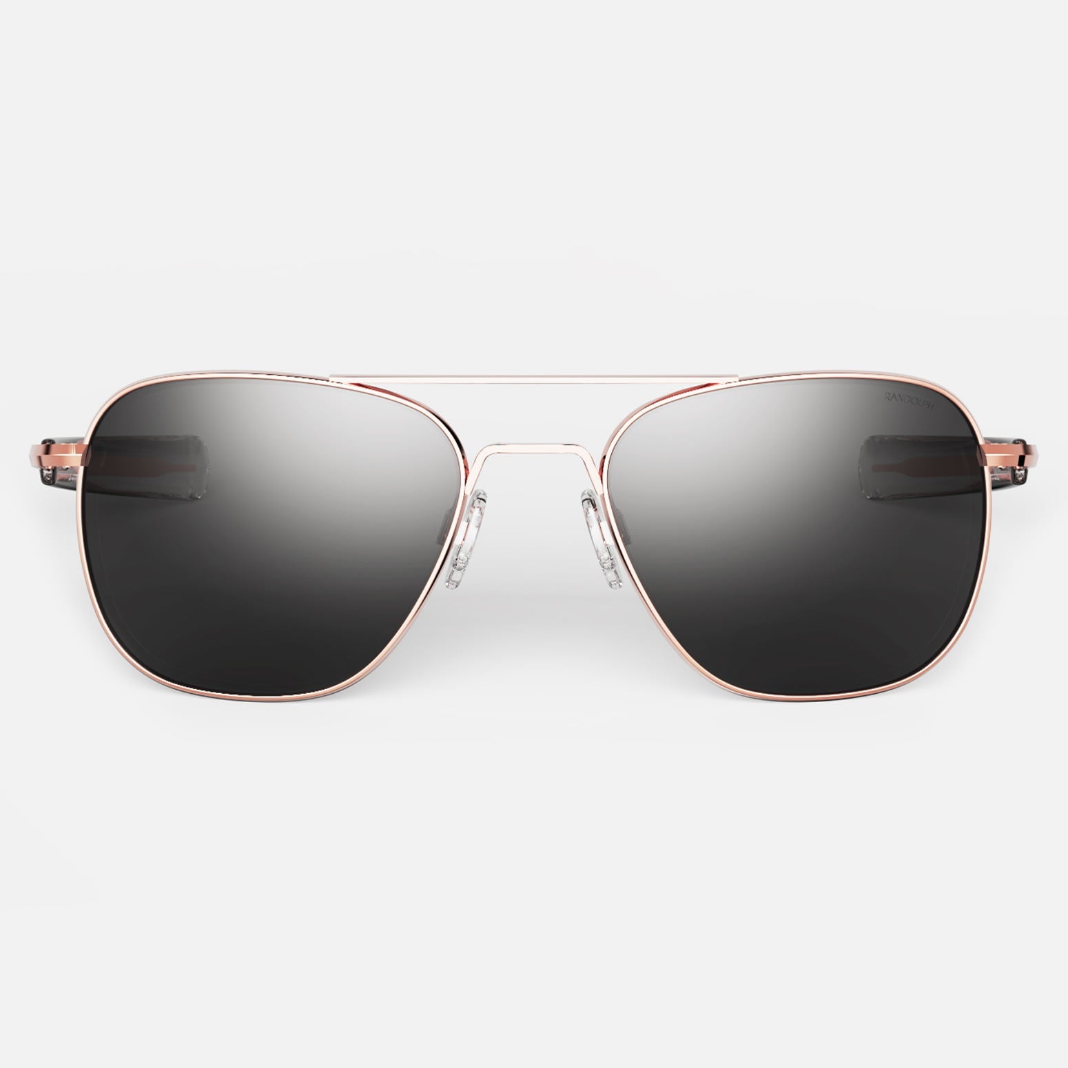 Randolph Aviator 22k Rose Gold American Gray occhiali da sole 55mm