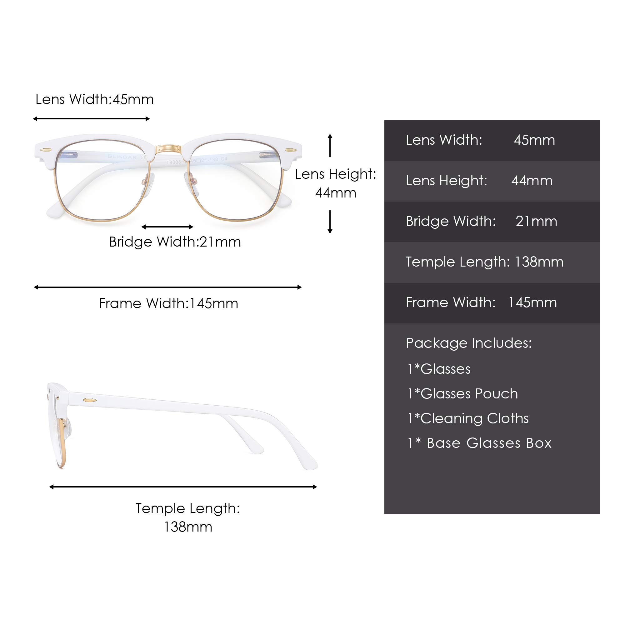 Glindar Retro Classico Browline occhiali luce blu computer