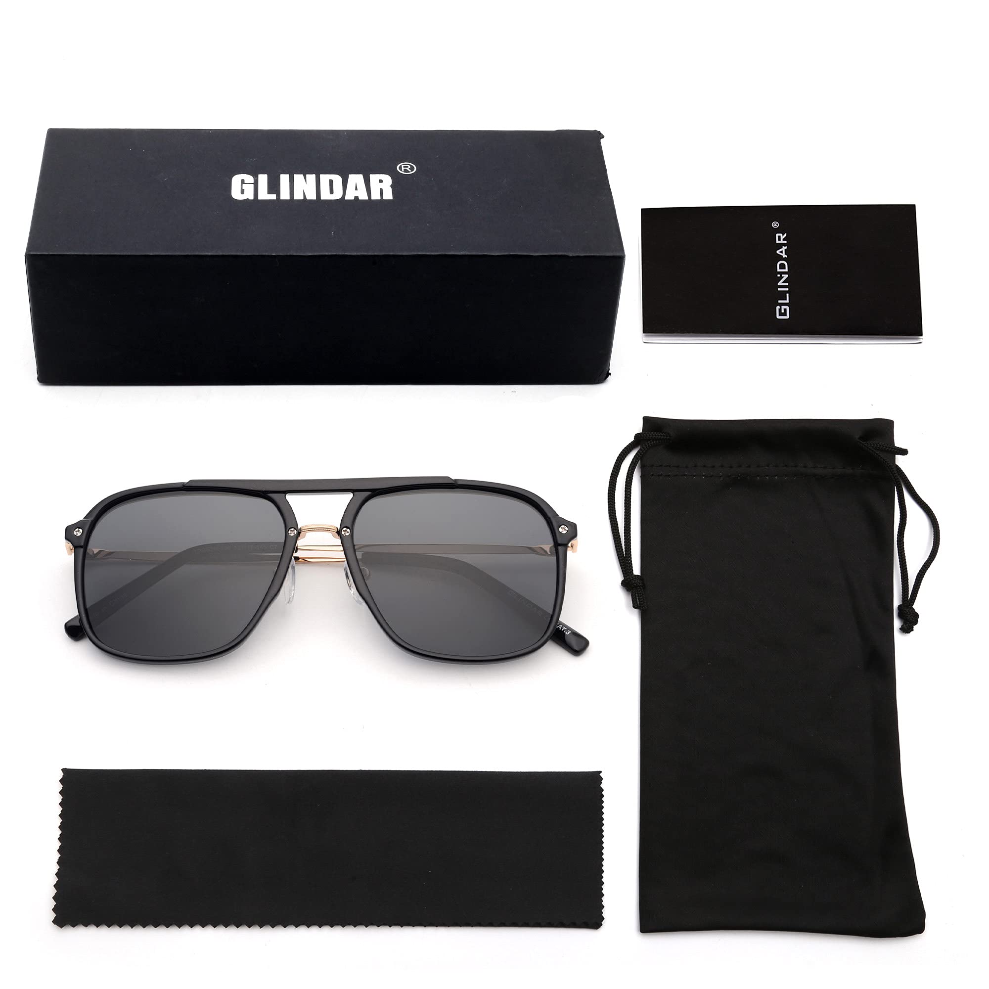 Glindar Retrò Quadrati occhiali da sole donna protezione UV