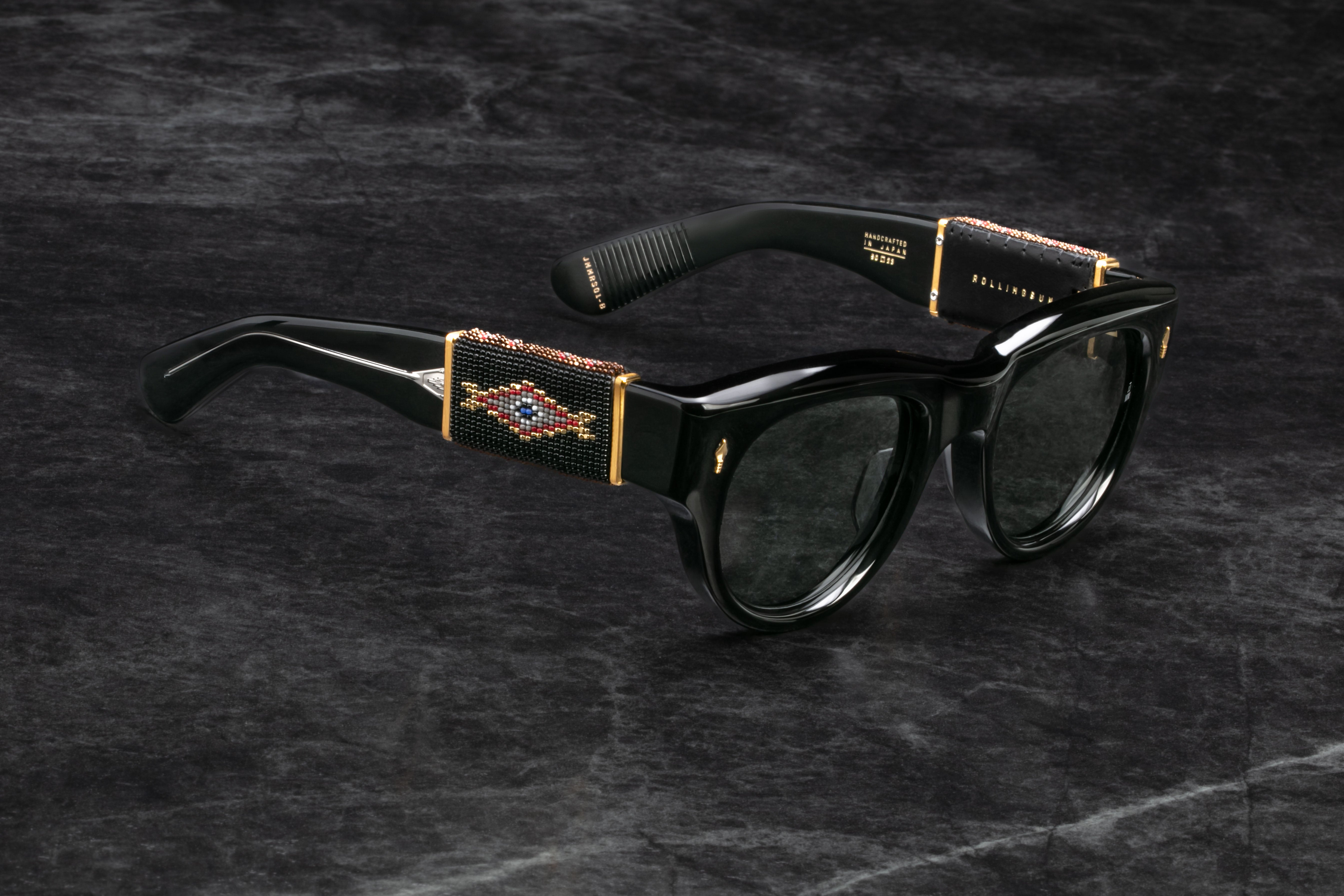 Jacques Marie Mage Beaded occhiali da sole 01-Hematite
