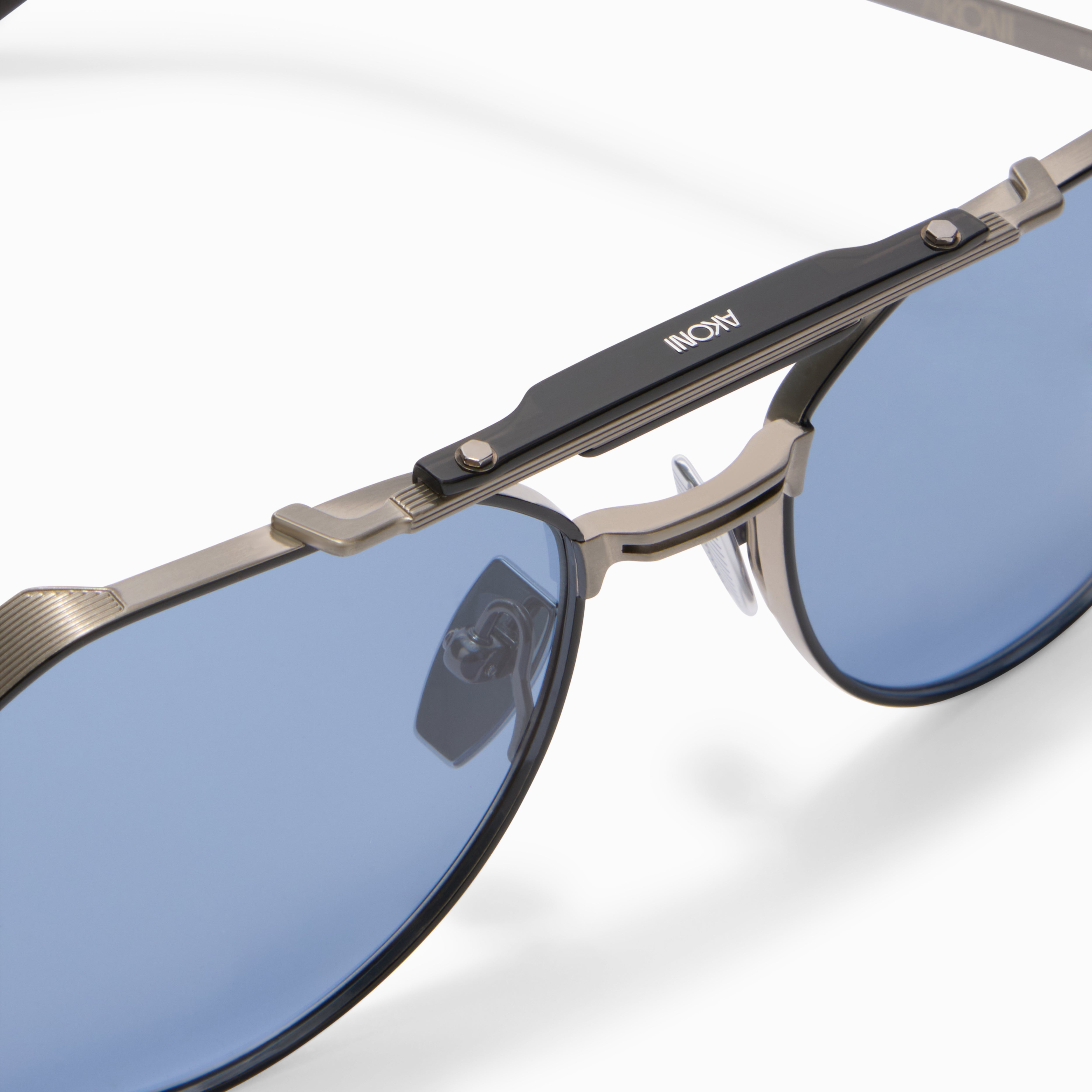 Akoni Horizon Astrolis occhiali da sole silver pilot rotondi