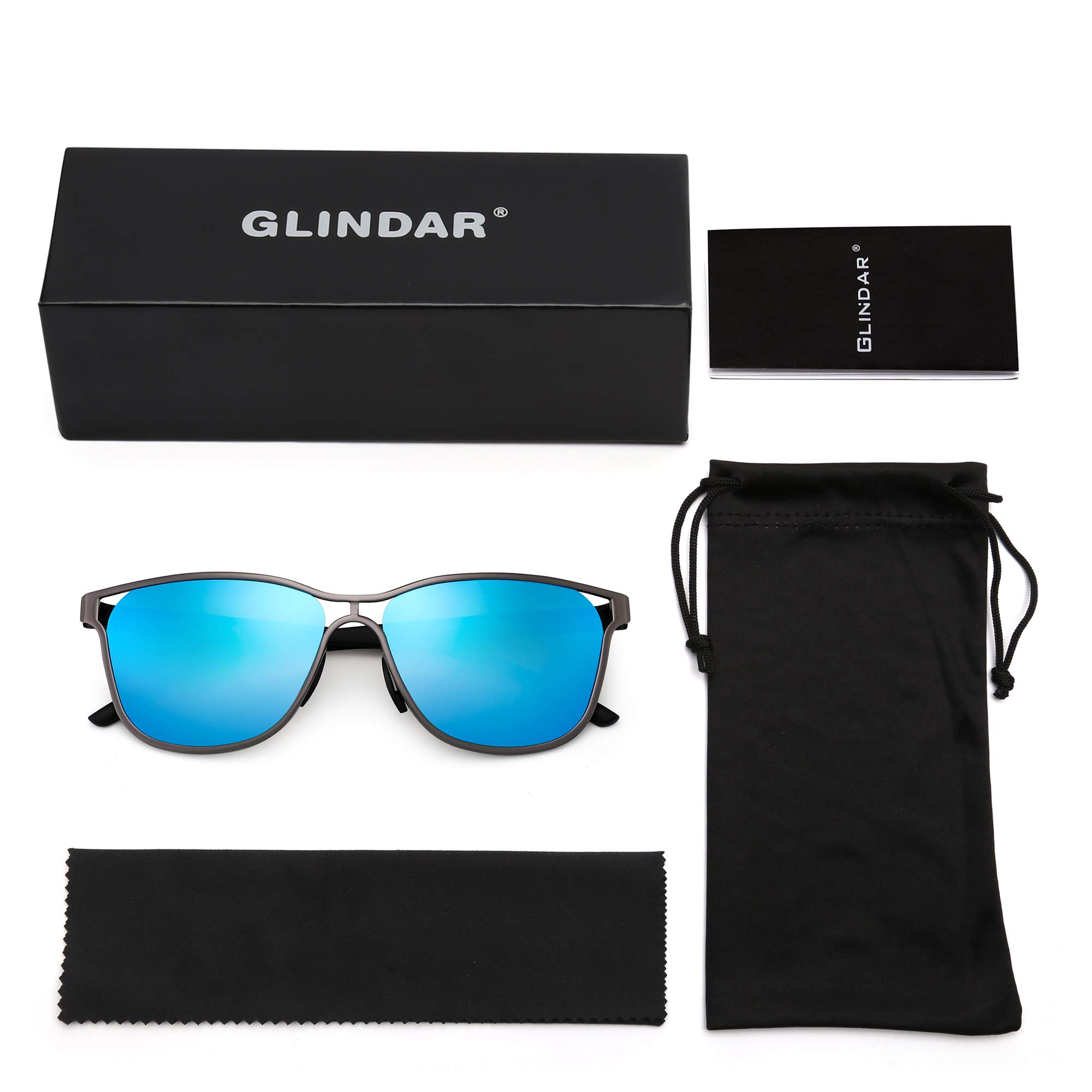 Glindar occhiali da sole polarizzati rettangolari UV400