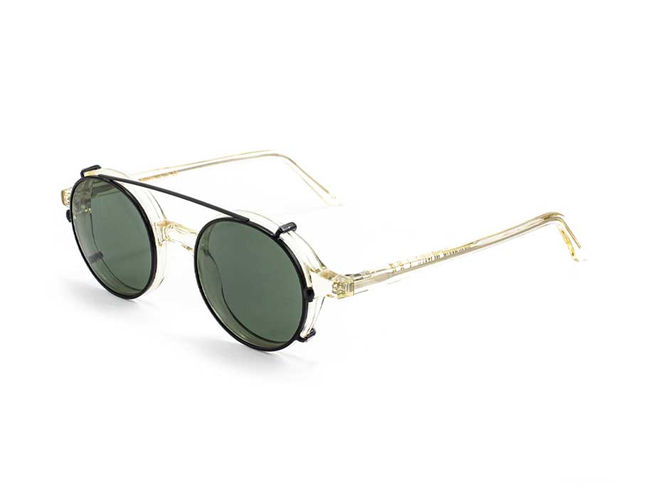 L.G.R Clip On per Reunion clip on nero opaco lente verde