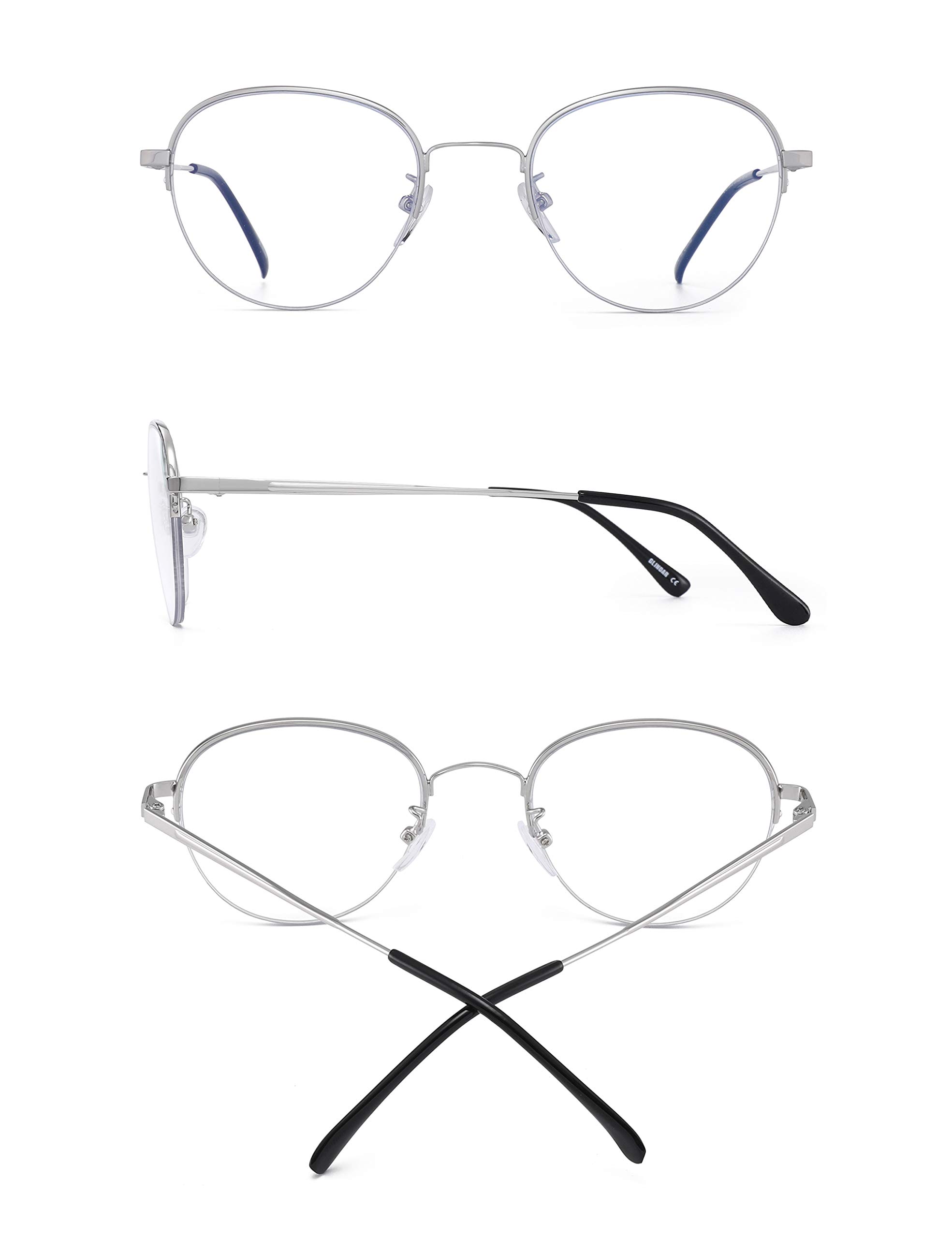 Glindar Rotondi occhiali luce blu computer unisex filtro blu