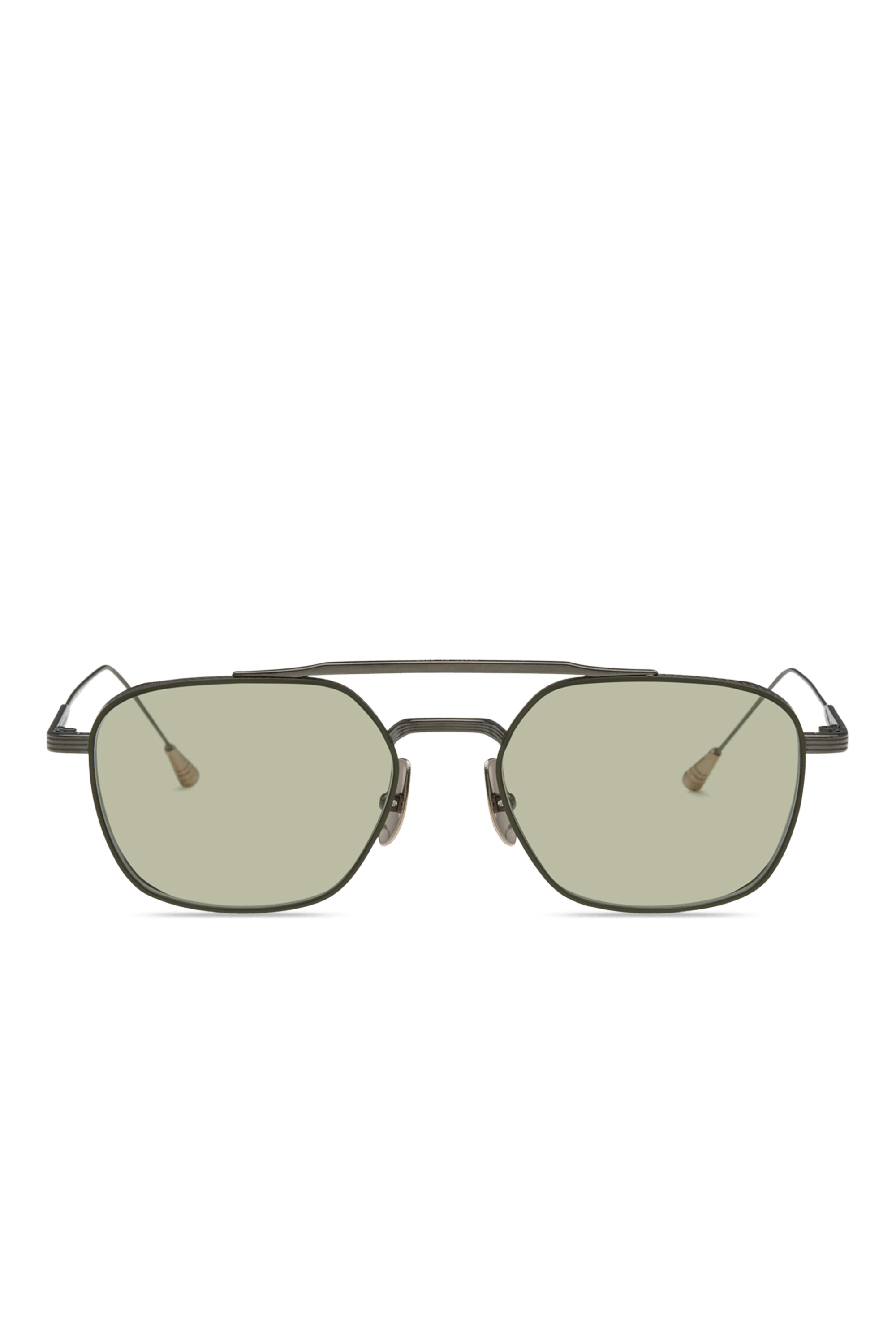 Lunetterie Générale Route 66 occhiali titanio gunmetal ambra custom