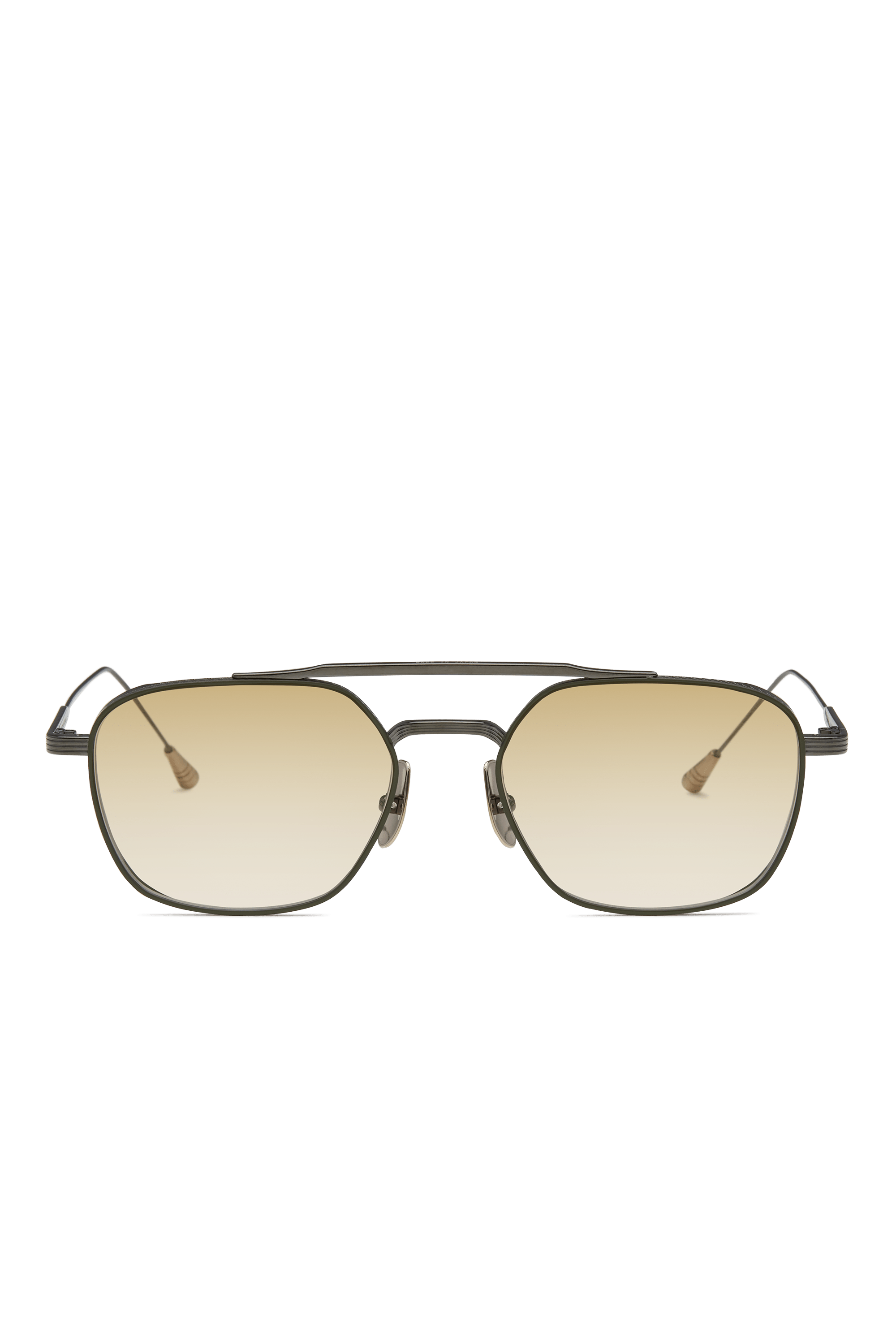 Lunetterie Générale Route 66 occhiali titanio gunmetal ambra custom