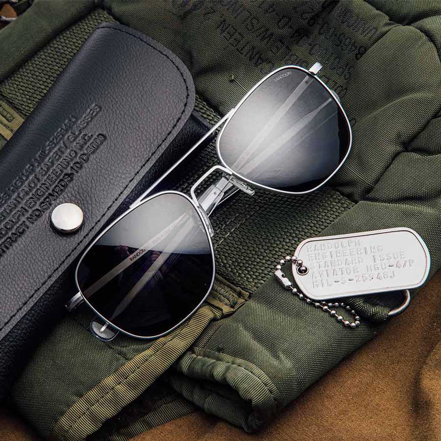 Randolph Aviator Military occhiali da sole graduati Matte Chrome