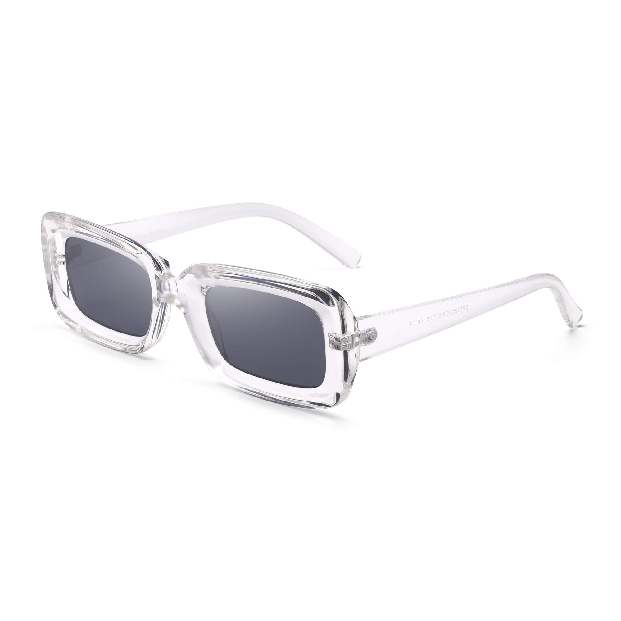 Glindar Rettangolari occhiali da sole donna UV400 neri