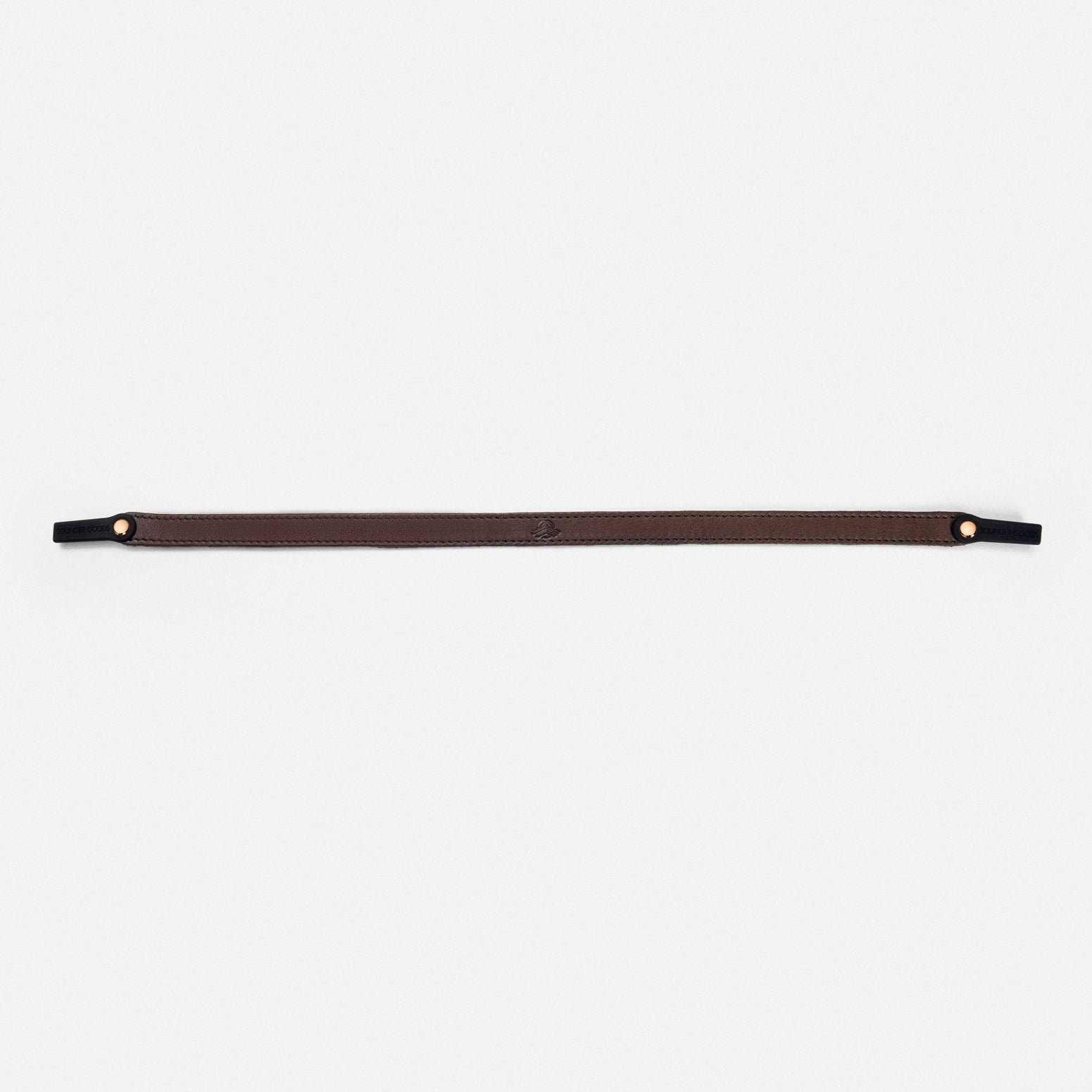 Randolph Sounder Goods cordino occhiali pelle marrone oro 23k