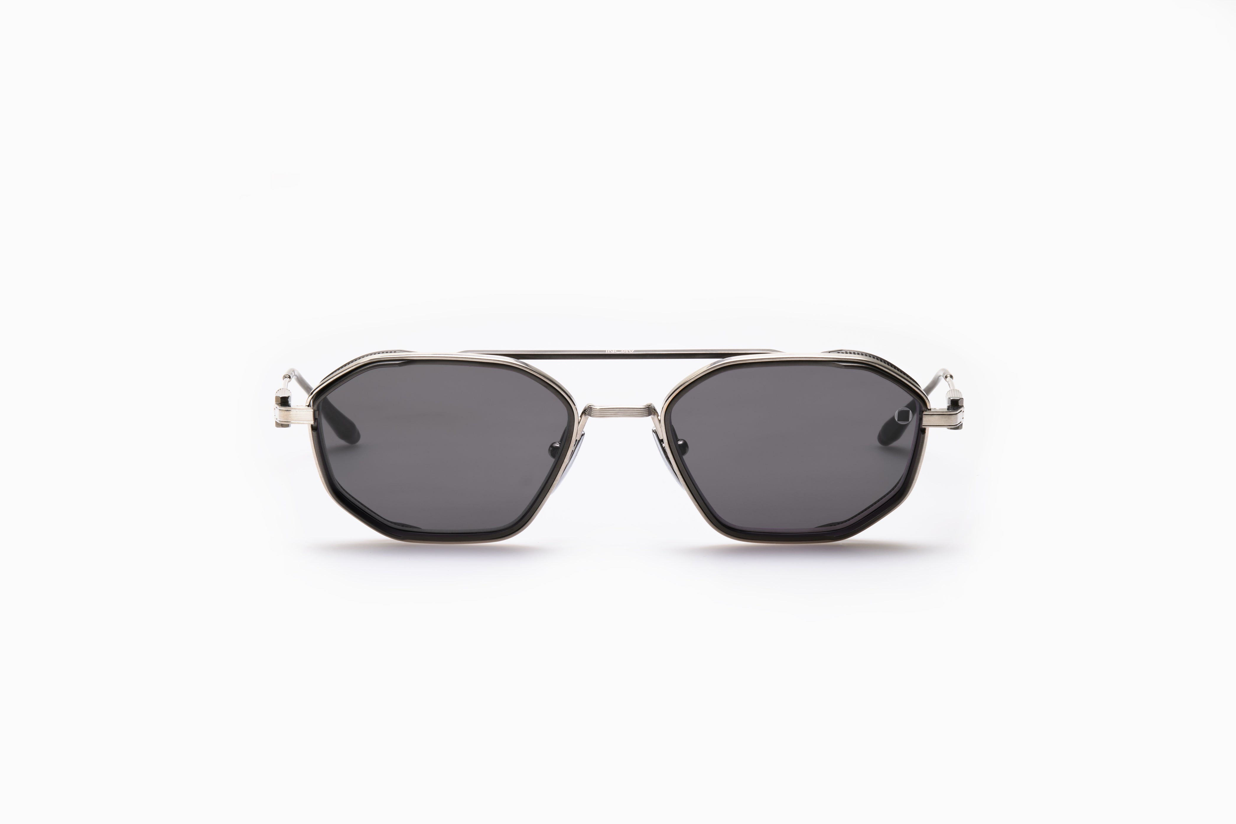 Akoni Optima Eris-Two occhiali da sole Brushed Silver titanio