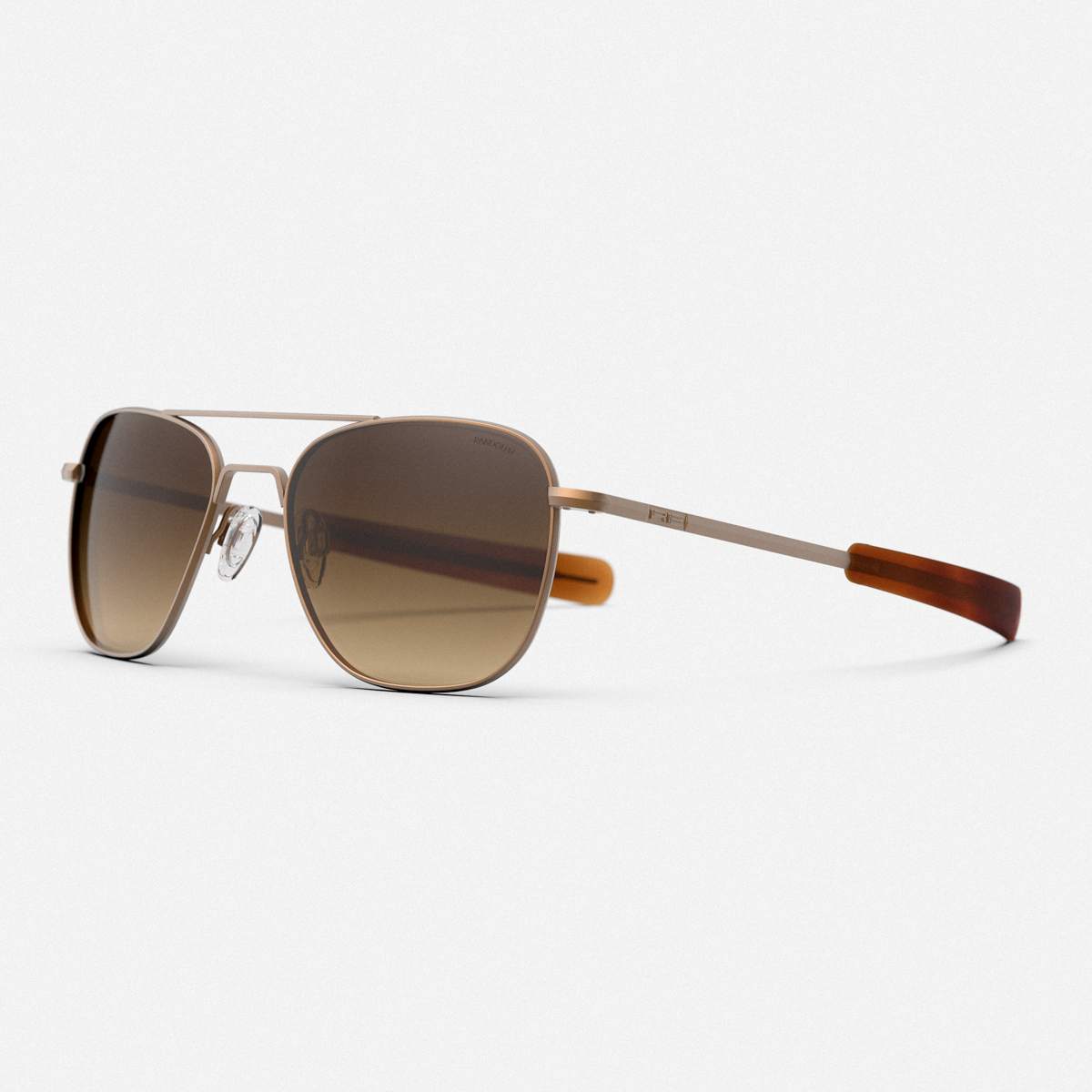 Randolph Aviator 22k Satin Chocolate Gold Cape Sand occhiali da sole polarizzati