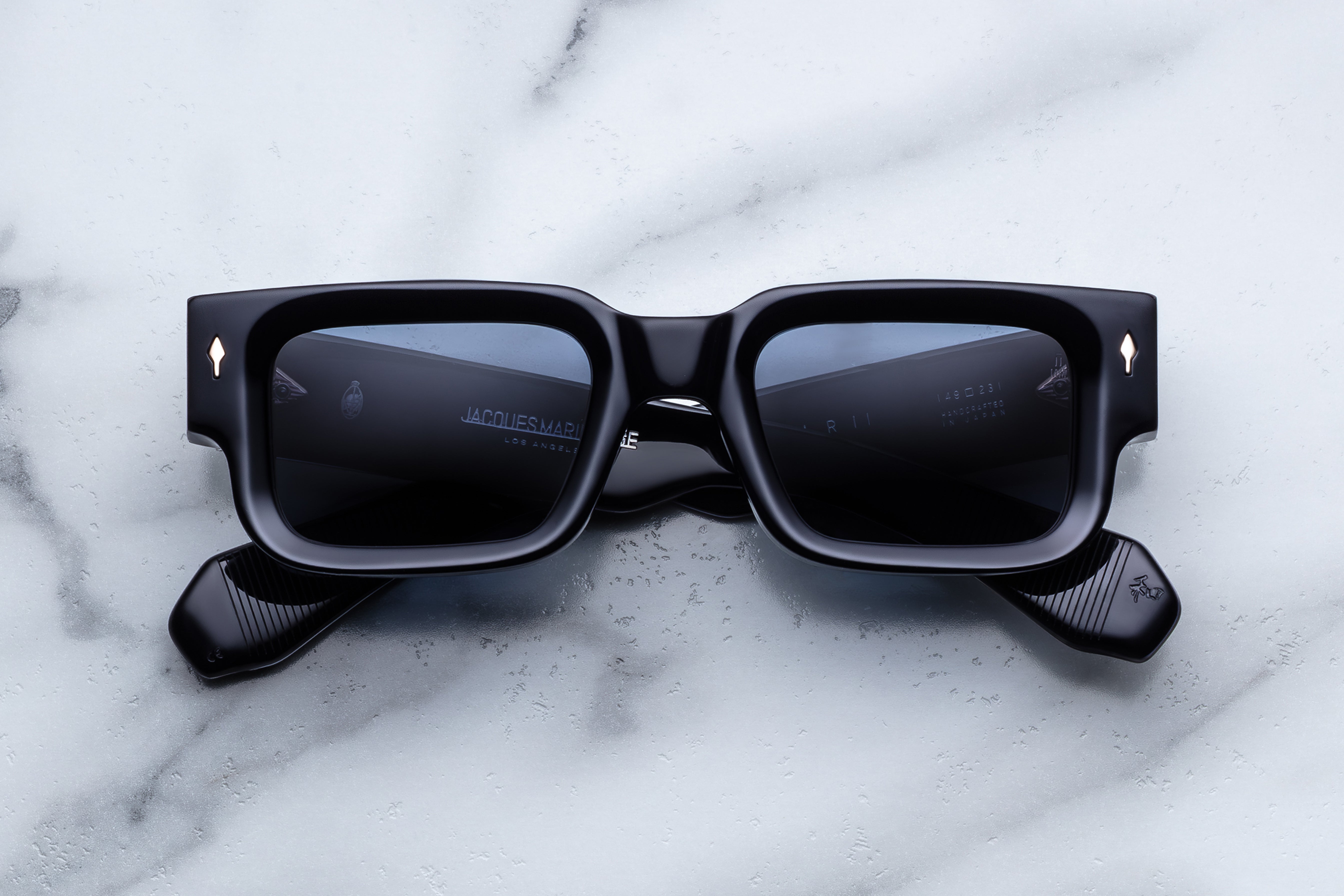 Jacques Marie Mage Ascari occhiali da sole Nero Specchio acetato